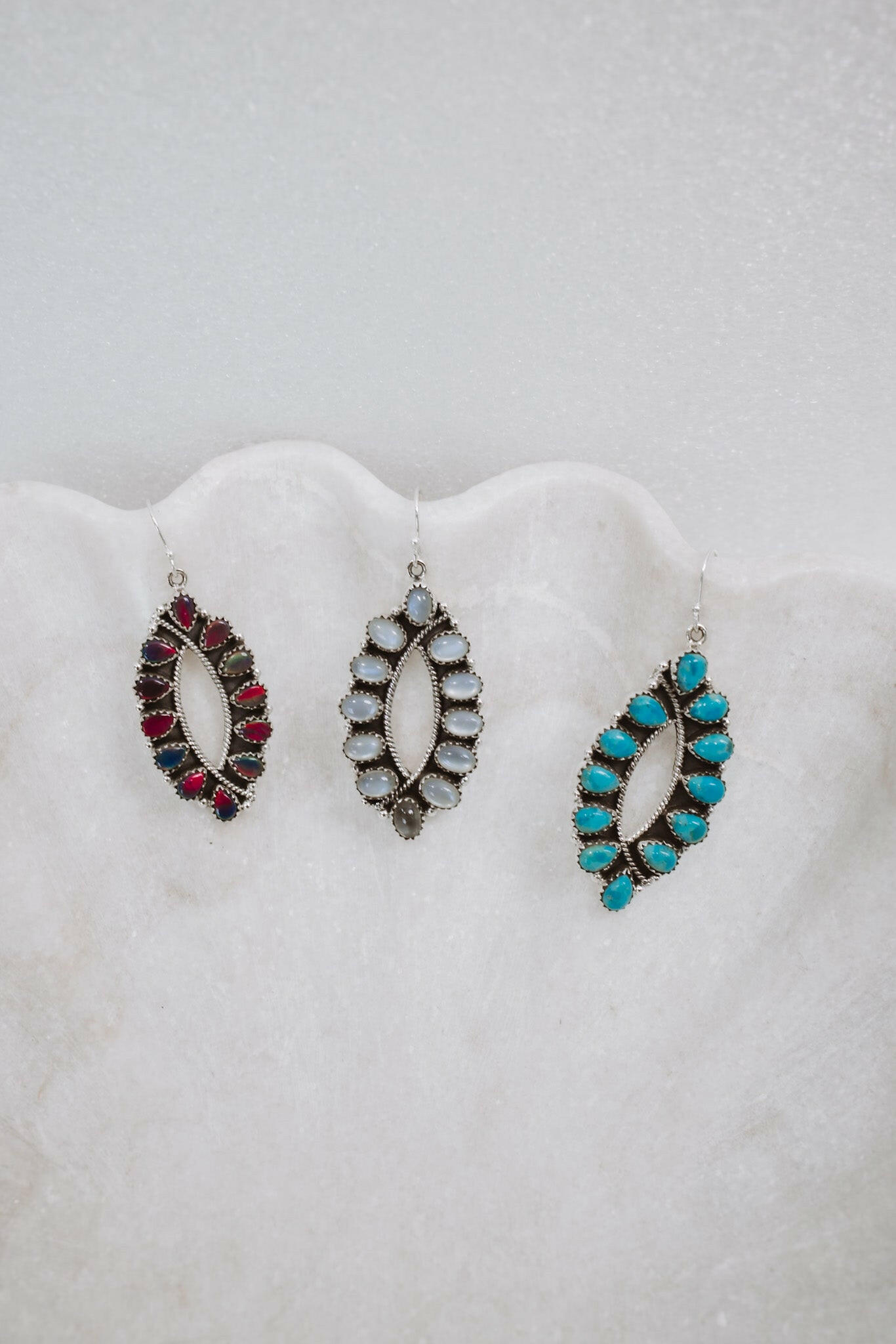 Perfect Fit Sterling Silver Stone Cluster Earrings-Stud Earrings-Krush Kandy, Women's Online Fashion Boutique Located in Phoenix, Arizona (Scottsdale Area)