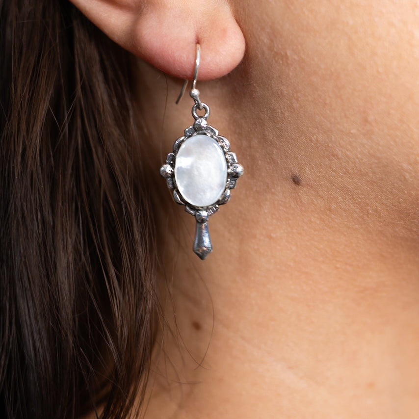 Enchanted Mirror Single Stone Earrings-Stud Earrings-Krush Kandy, Women's Online Fashion Boutique Located in Phoenix, Arizona (Scottsdale Area)