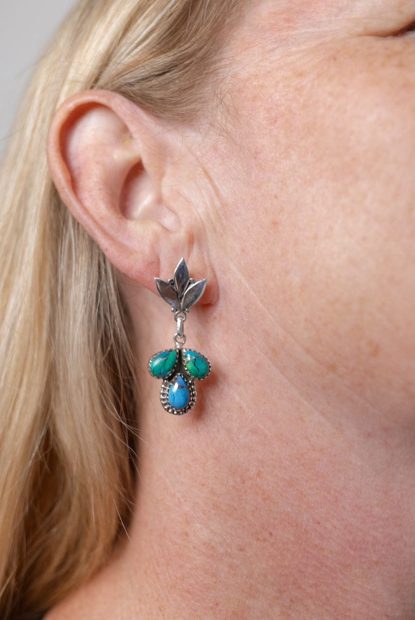 Vibrant Soul Peacock Dahlia Earrings-Earrings-Krush Kandy, Women's Online Fashion Boutique Located in Phoenix, Arizona (Scottsdale Area)