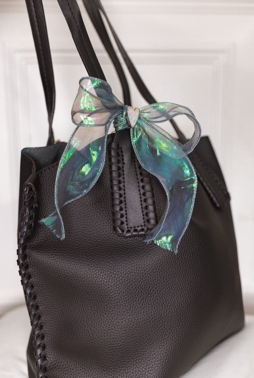 Multi Foil Ribbon With Versatile Heart Charm-Krush Kandy, Women's Online Fashion Boutique Located in Phoenix, Arizona (Scottsdale Area)