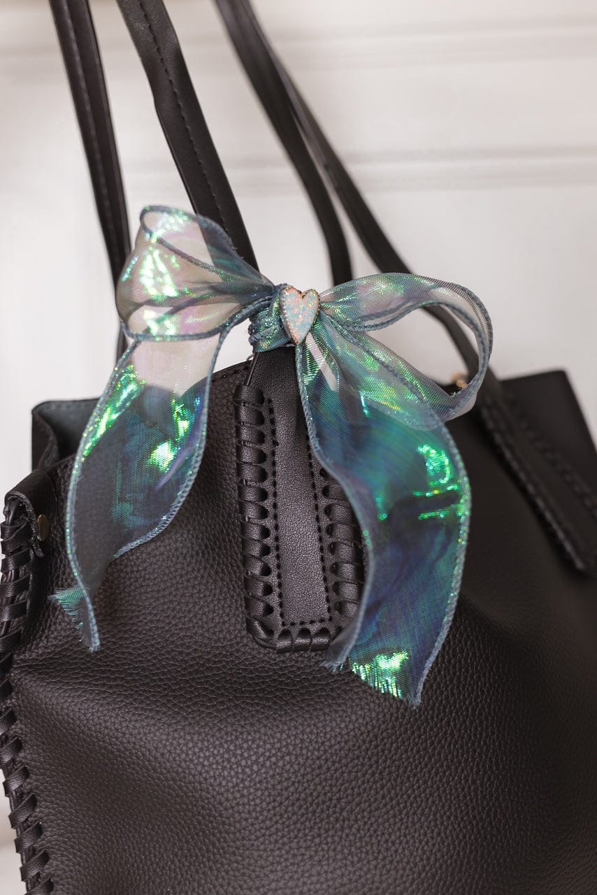 Multi Foil Ribbon With Versatile Heart Charm-Krush Kandy, Women's Online Fashion Boutique Located in Phoenix, Arizona (Scottsdale Area)