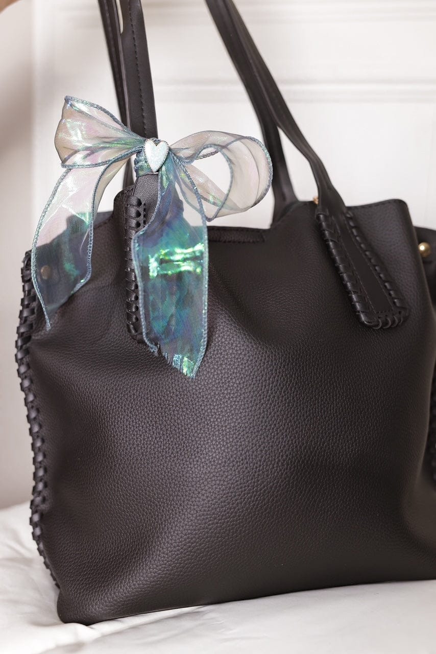 Multi Foil Ribbon With Versatile Heart Charm-Krush Kandy, Women's Online Fashion Boutique Located in Phoenix, Arizona (Scottsdale Area)