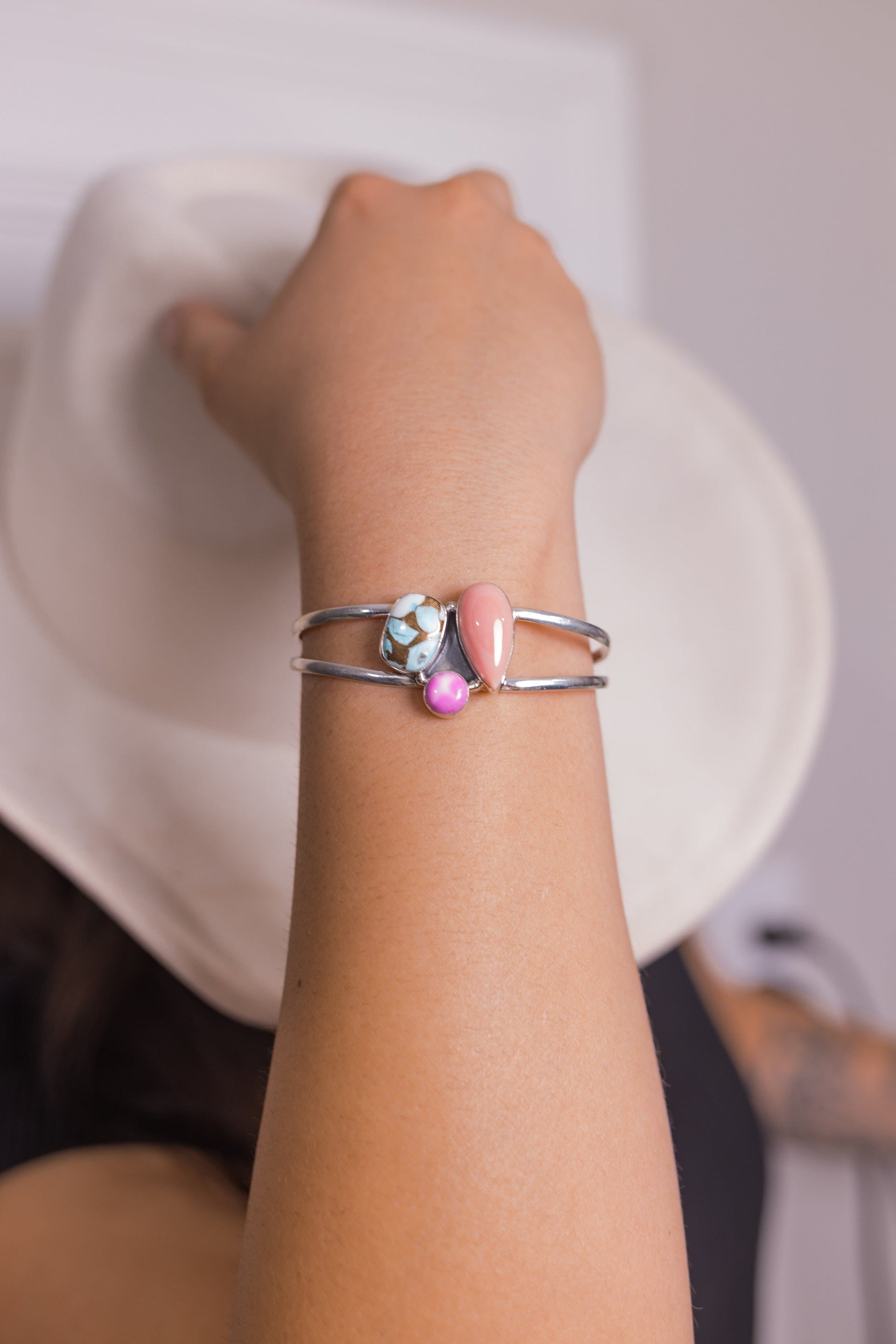 Pink Conch & Cotton Kandy Cuffs-Bracelets-Krush Kandy, Women's Online Fashion Boutique Located in Phoenix, Arizona (Scottsdale Area)