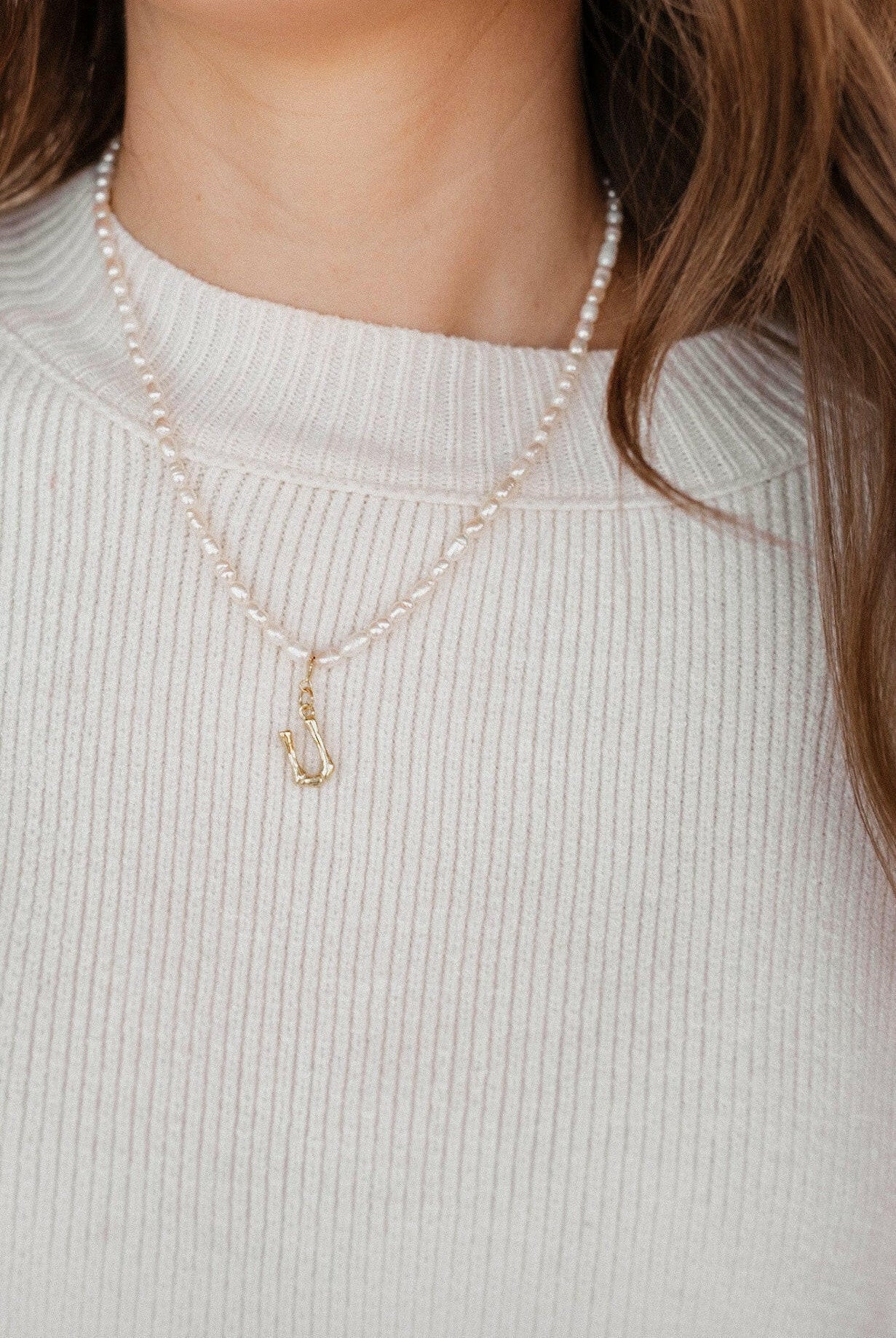 Until Now Pearl Initial Pendant Necklace-Squash Blossom Necklaces-Krush Kandy, Women's Online Fashion Boutique Located in Phoenix, Arizona (Scottsdale Area)