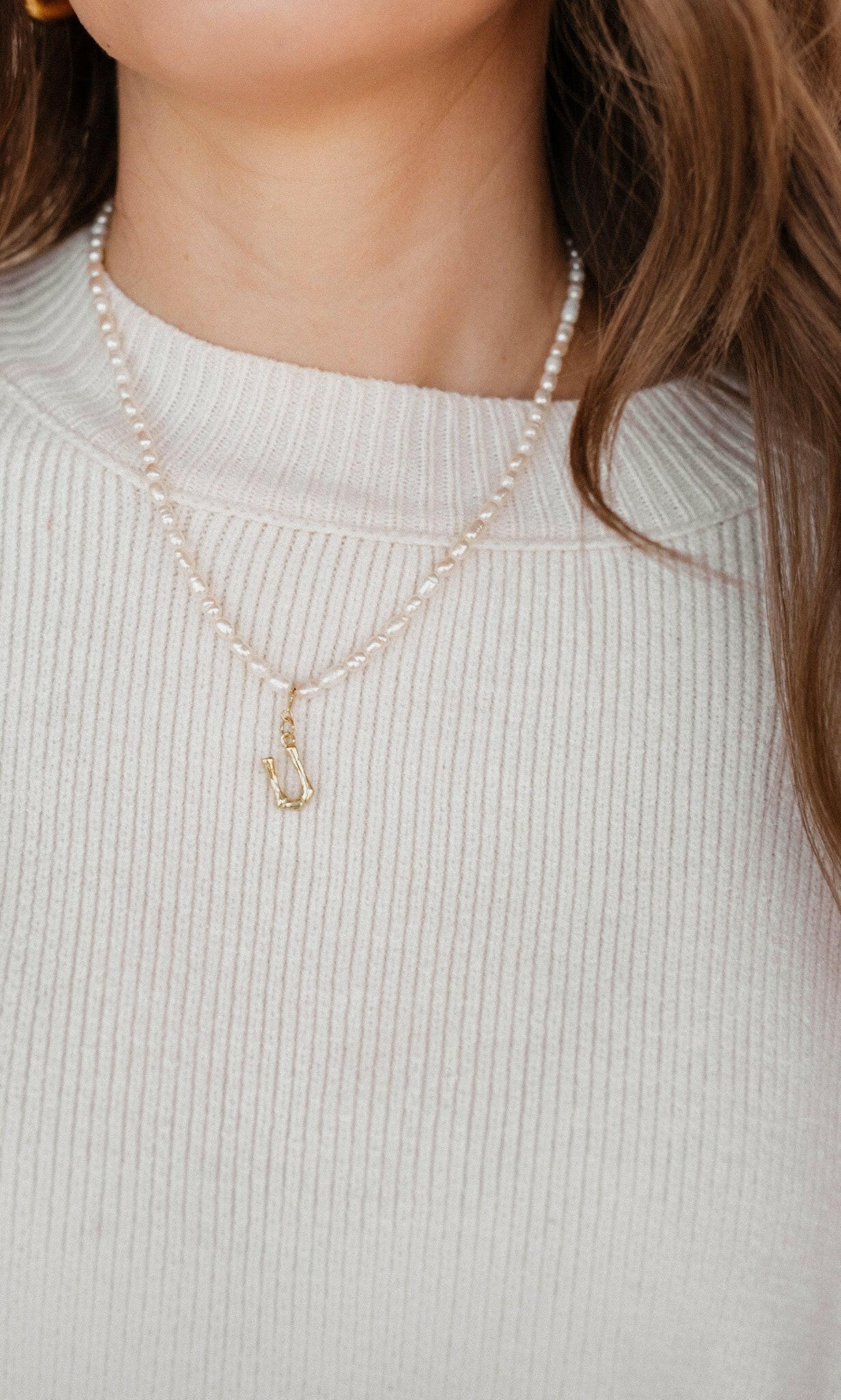 Until Now Pearl Initial Pendant Necklace-Squash Blossom Necklaces-Krush Kandy, Women's Online Fashion Boutique Located in Phoenix, Arizona (Scottsdale Area)