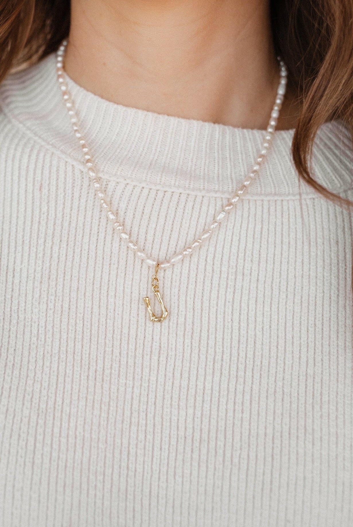 Until Now Pearl Initial Pendant Necklace-Squash Blossom Necklaces-Krush Kandy, Women's Online Fashion Boutique Located in Phoenix, Arizona (Scottsdale Area)
