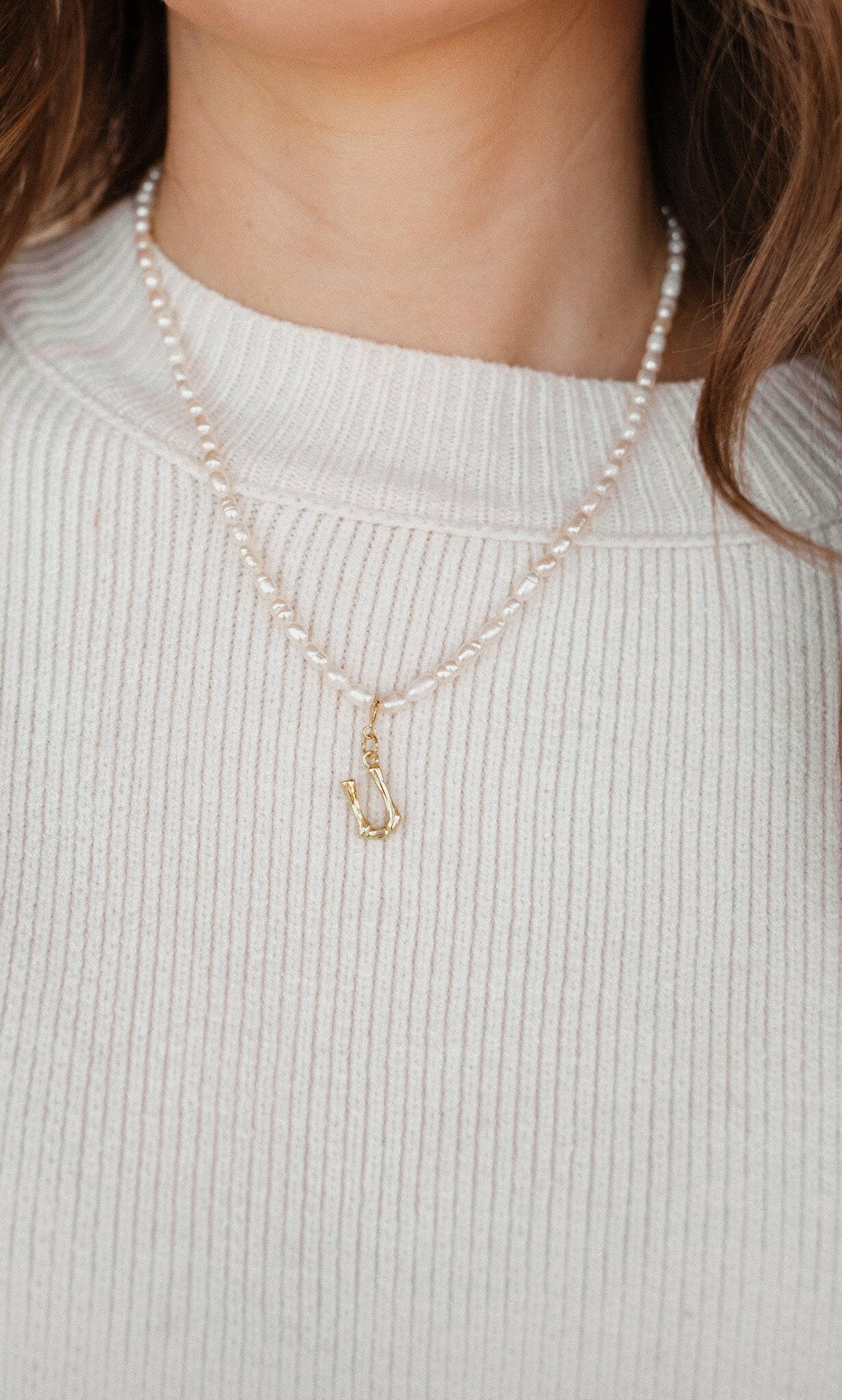 Until Now Pearl Initial Pendant Necklace-Squash Blossom Necklaces-Krush Kandy, Women's Online Fashion Boutique Located in Phoenix, Arizona (Scottsdale Area)
