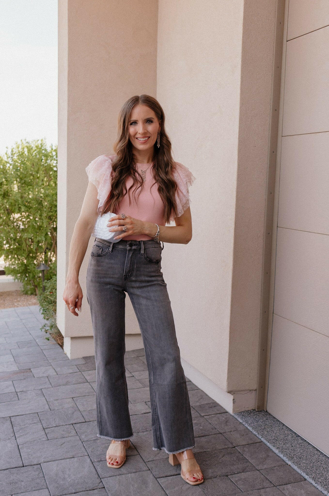 MICA Steel Magnolias Wide Leg Denim Jeans-Jeans-Krush Kandy, Women's Online Fashion Boutique Located in Phoenix, Arizona (Scottsdale Area)
