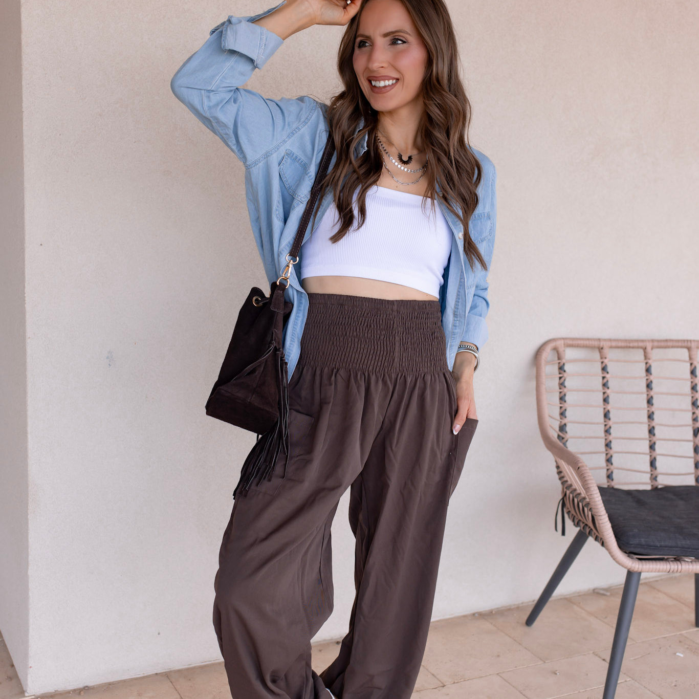 The On Repeat Button-Up Denim Shirt