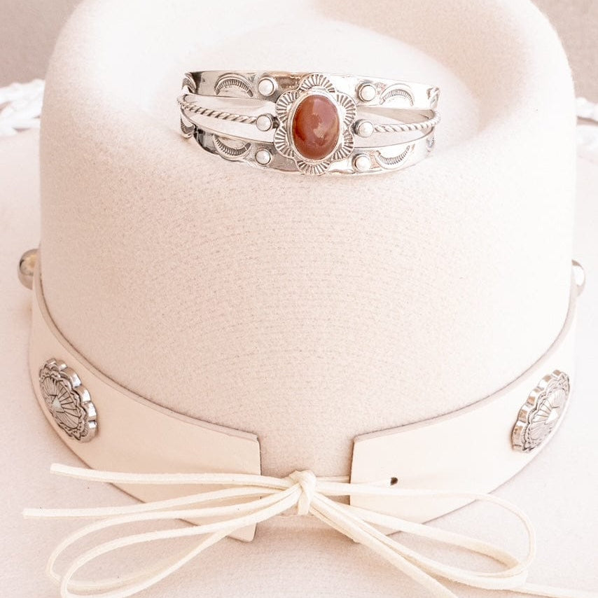 Stagecoach Sterling Silver Stone Cuff-Cuffs-Krush Kandy, Women's Online Fashion Boutique Located in Phoenix, Arizona (Scottsdale Area)