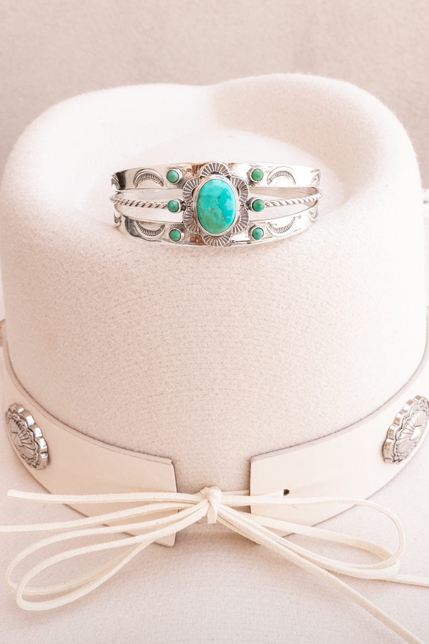 Stagecoach Sterling Silver Stone Cuff-Cuffs-Krush Kandy, Women's Online Fashion Boutique Located in Phoenix, Arizona (Scottsdale Area)