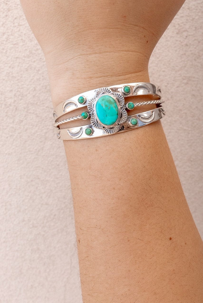 Stagecoach Sterling Silver Stone Cuff-Cuffs-Krush Kandy, Women's Online Fashion Boutique Located in Phoenix, Arizona (Scottsdale Area)