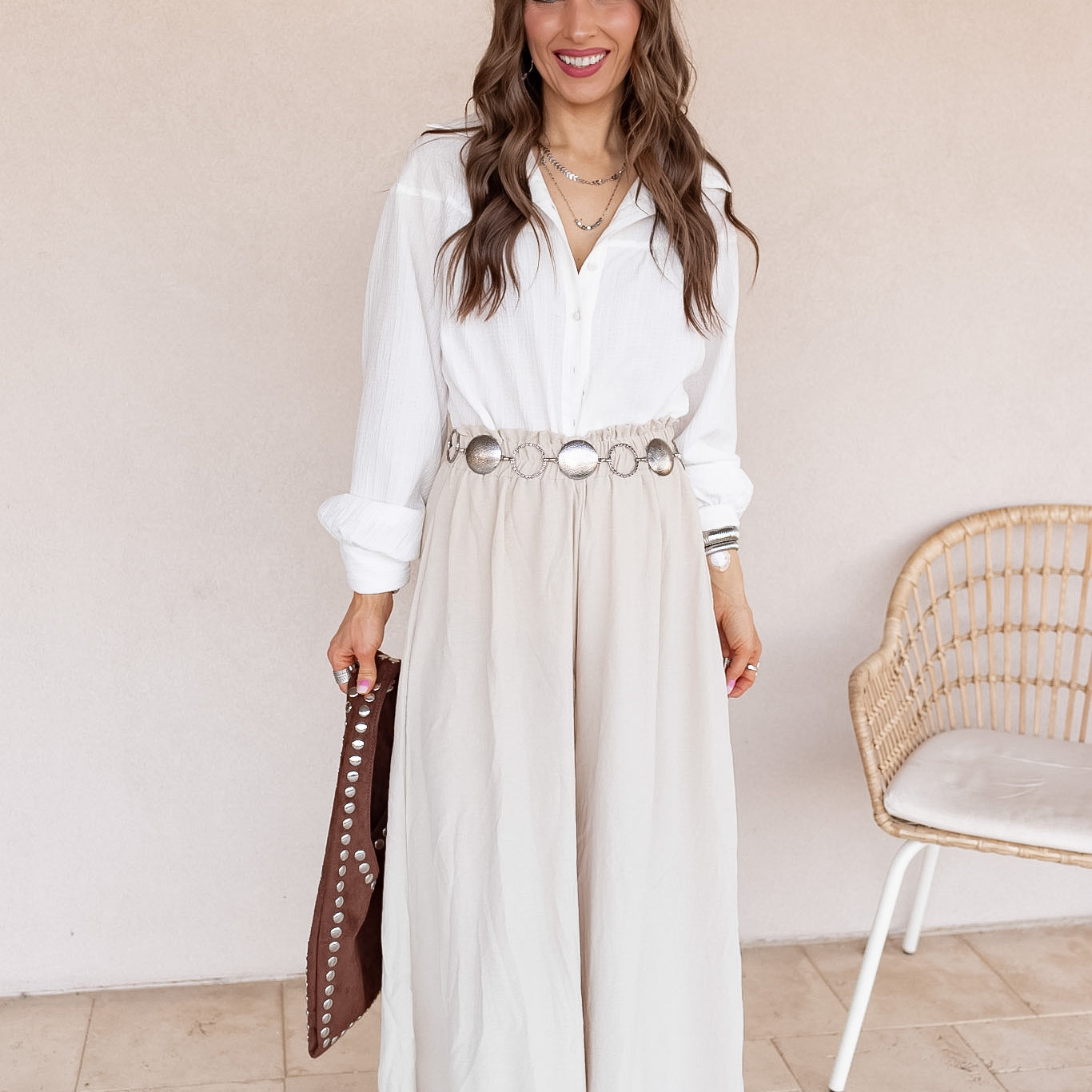 Coastline Tie Waist Palazzo Pants