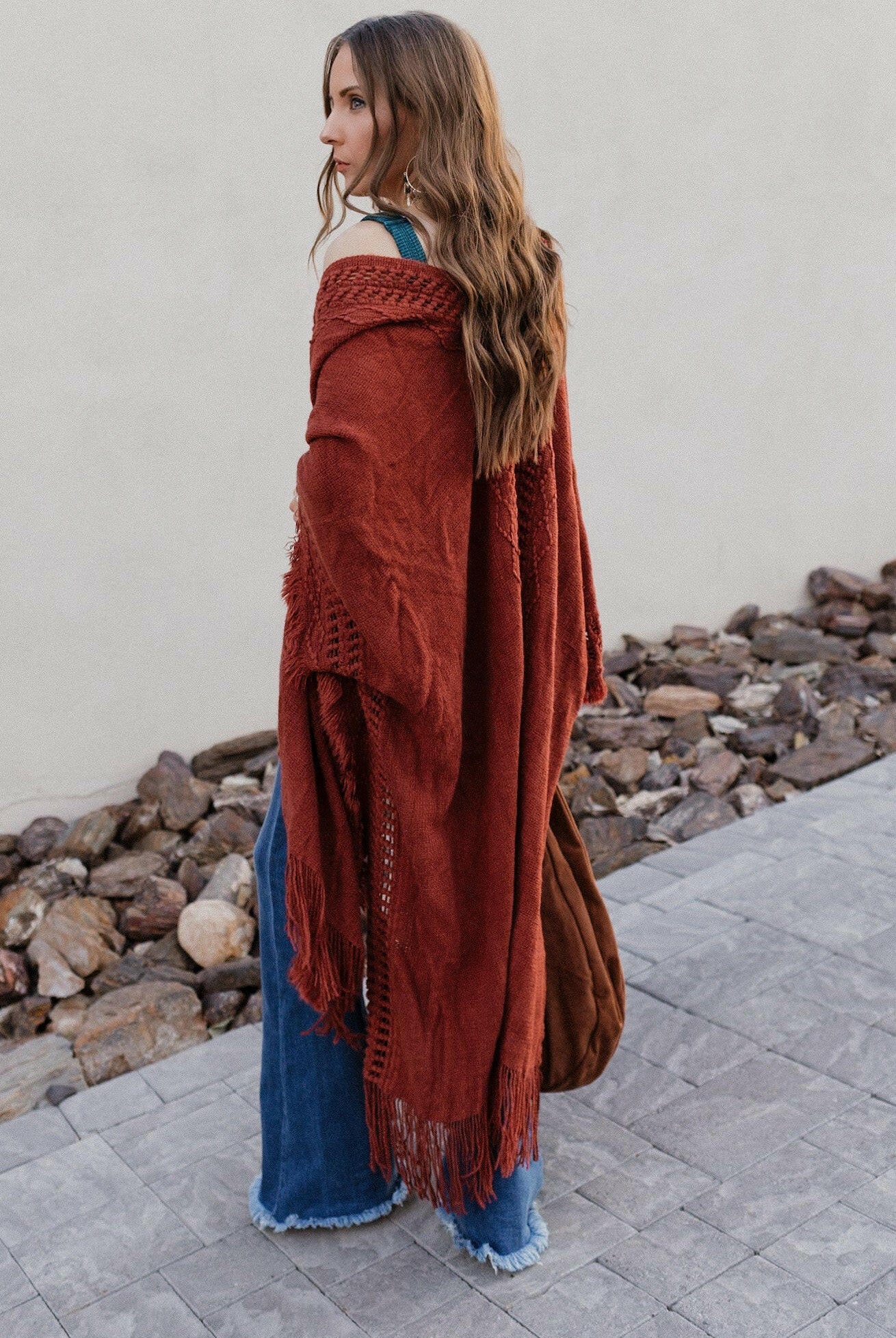Open Bohemian Ruana Cardigan-Cardigans-Krush Kandy, Women's Online Fashion Boutique Located in Phoenix, Arizona (Scottsdale Area)