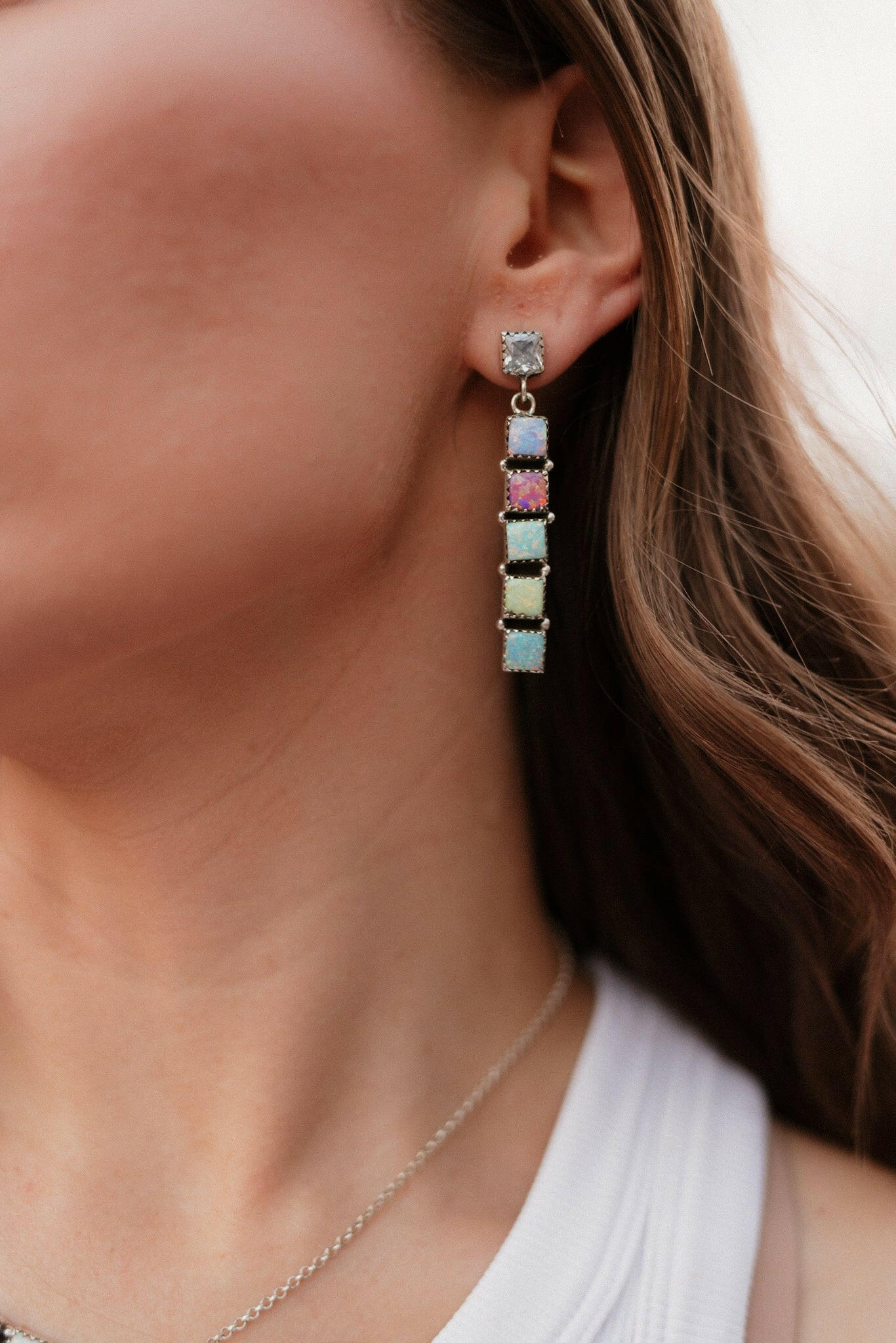 Multi Opal & Crystal Bar Set MADE TO ORDER-Chain Necklaces-Krush Kandy, Women's Online Fashion Boutique Located in Phoenix, Arizona (Scottsdale Area)