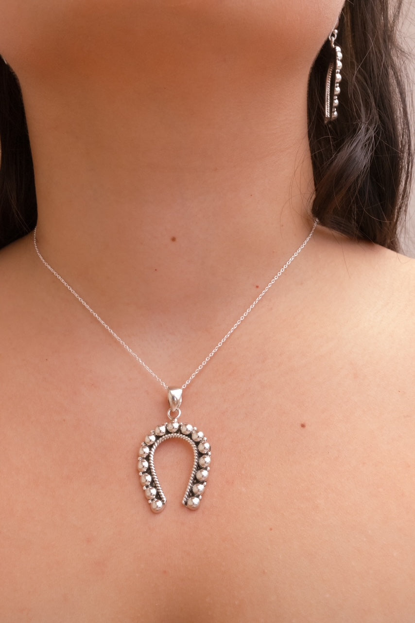 Demi's Sterling Studded Horseshoe Set-Chain Necklaces-Krush Kandy, Women's Online Fashion Boutique Located in Phoenix, Arizona (Scottsdale Area)