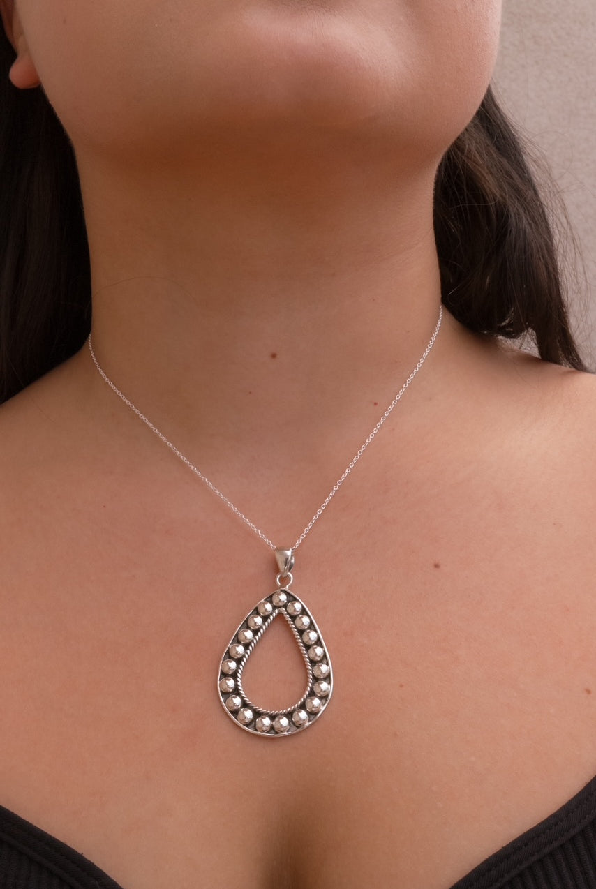 Just A Drop Studded Teardrop Necklace-Chain Necklaces-Krush Kandy, Women's Online Fashion Boutique Located in Phoenix, Arizona (Scottsdale Area)