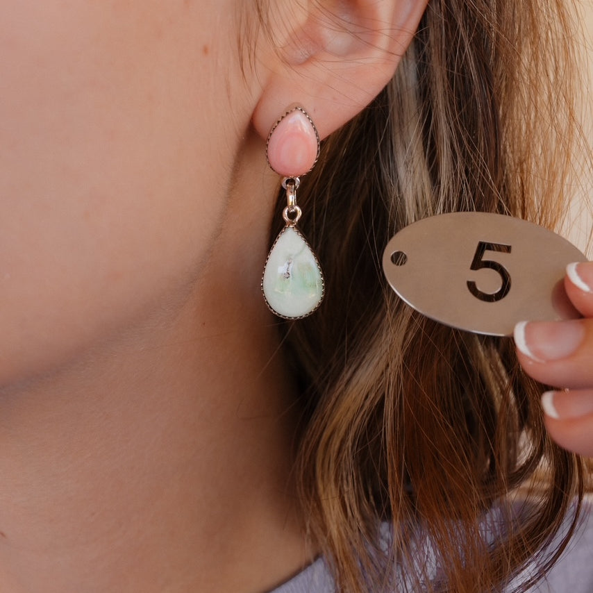 Paloma & Pink Conch Slab Drop Earrings-Earrings-Krush Kandy, Women's Online Fashion Boutique Located in Phoenix, Arizona (Scottsdale Area)