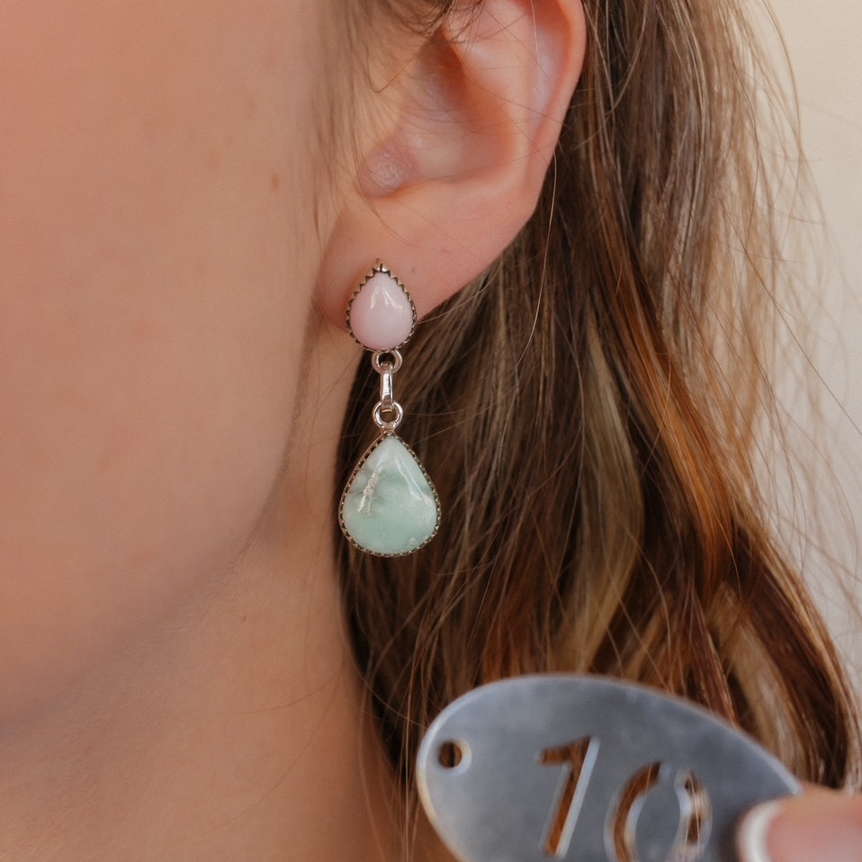 Paloma & Pink Conch Slab Drop Earrings-Earrings-Krush Kandy, Women's Online Fashion Boutique Located in Phoenix, Arizona (Scottsdale Area)