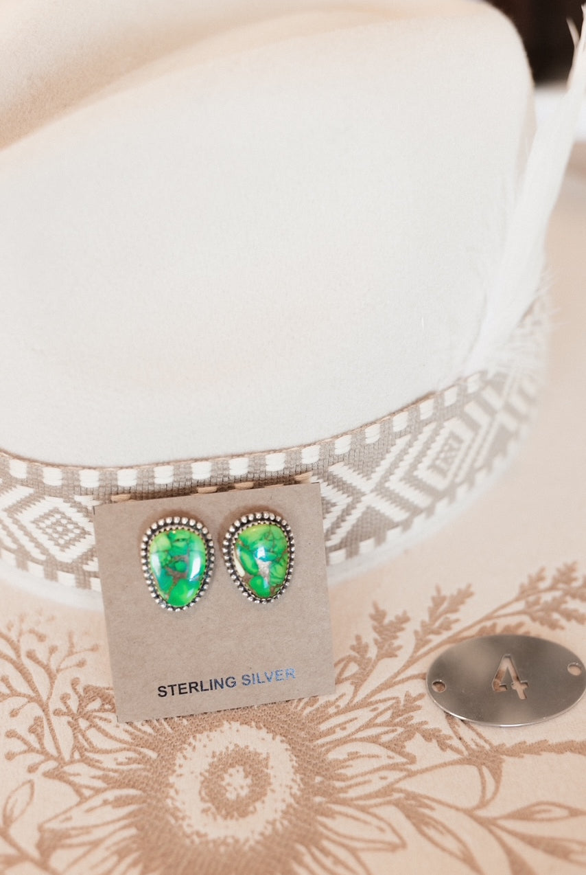 Peacock Dahlia Slab Stud Earrings-Earrings-Krush Kandy, Women's Online Fashion Boutique Located in Phoenix, Arizona (Scottsdale Area)