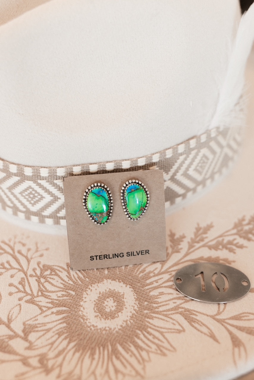 Peacock Dahlia Slab Stud Earrings-Earrings-Krush Kandy, Women's Online Fashion Boutique Located in Phoenix, Arizona (Scottsdale Area)