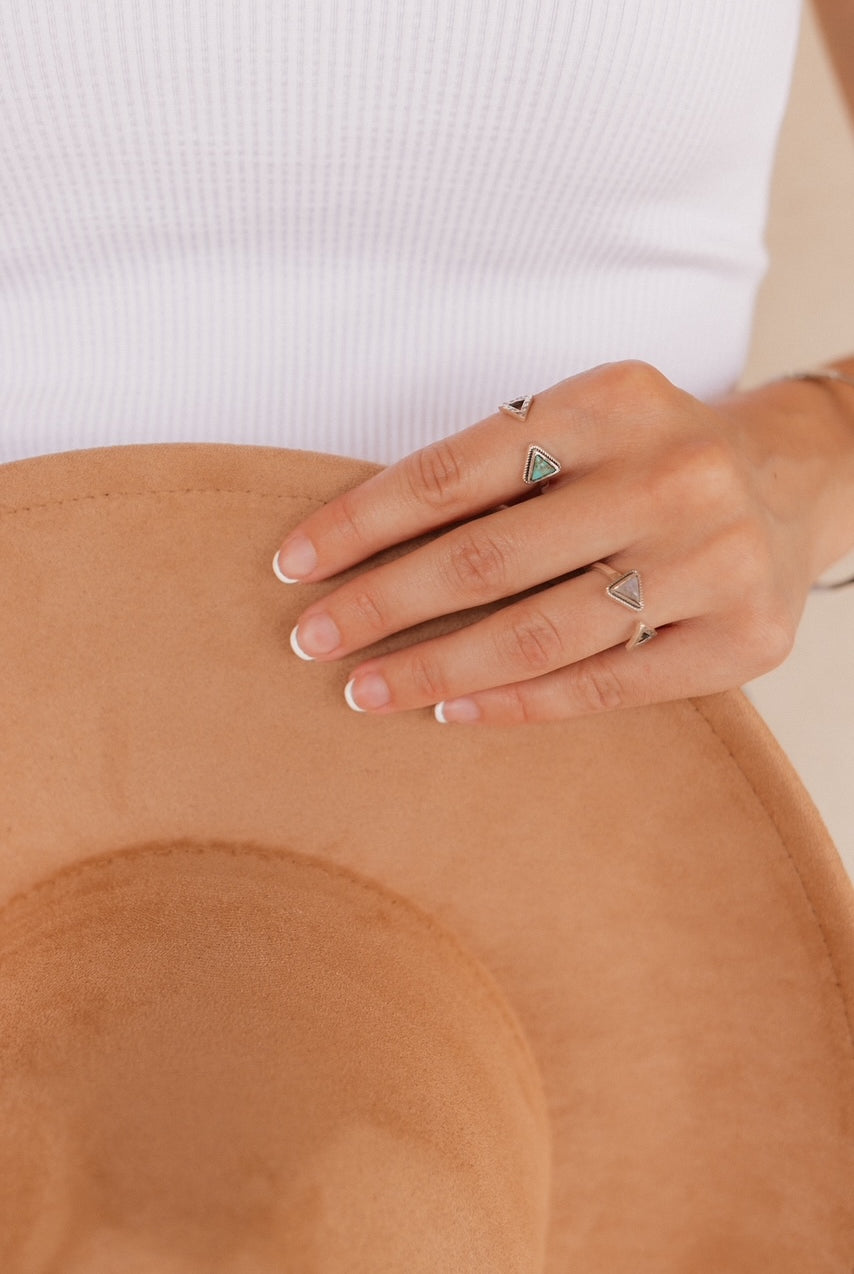 Double Arrow Floating Stone Ring-Ring Sizers-Krush Kandy, Women's Online Fashion Boutique Located in Phoenix, Arizona (Scottsdale Area)