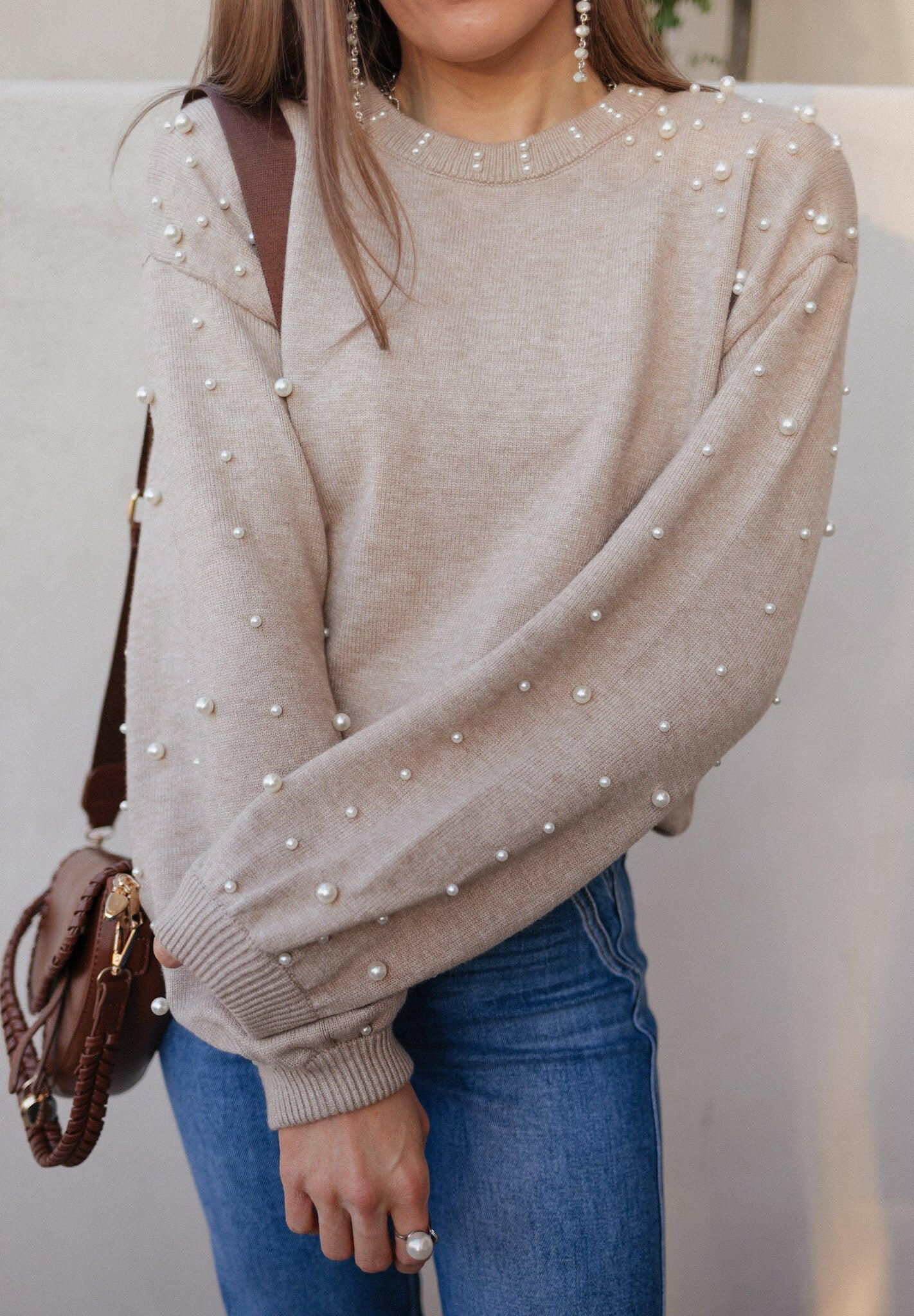 Pearly Chic Luxe Viscose Pearl Sweater-Sweaters-Krush Kandy, Women's Online Fashion Boutique Located in Phoenix, Arizona (Scottsdale Area)