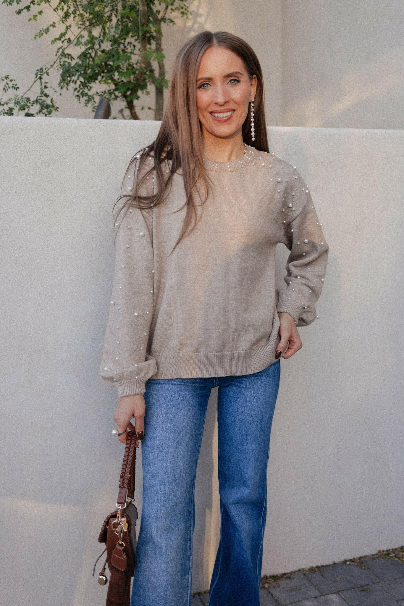 Pearly Chic Luxe Viscose Pearl Sweater-Sweaters-Krush Kandy, Women's Online Fashion Boutique Located in Phoenix, Arizona (Scottsdale Area)