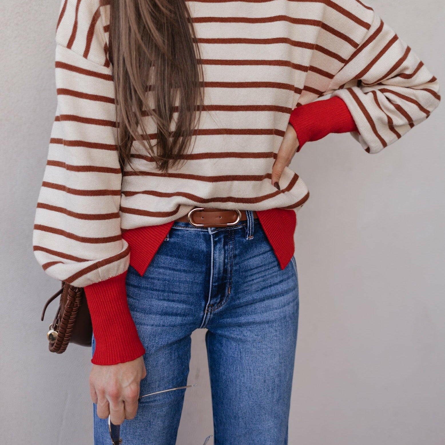 Krushed It Luxe Contrasting Striped Sweater-Sweaters-Krush Kandy, Women's Online Fashion Boutique Located in Phoenix, Arizona (Scottsdale Area)