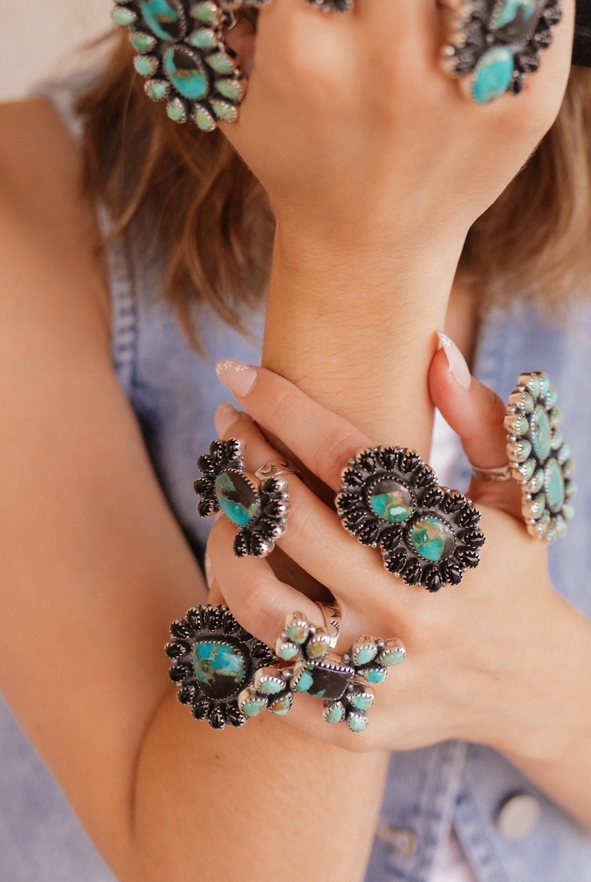 Black Jack Cluster Rings-Rings-Krush Kandy, Women's Online Fashion Boutique Located in Phoenix, Arizona (Scottsdale Area)
