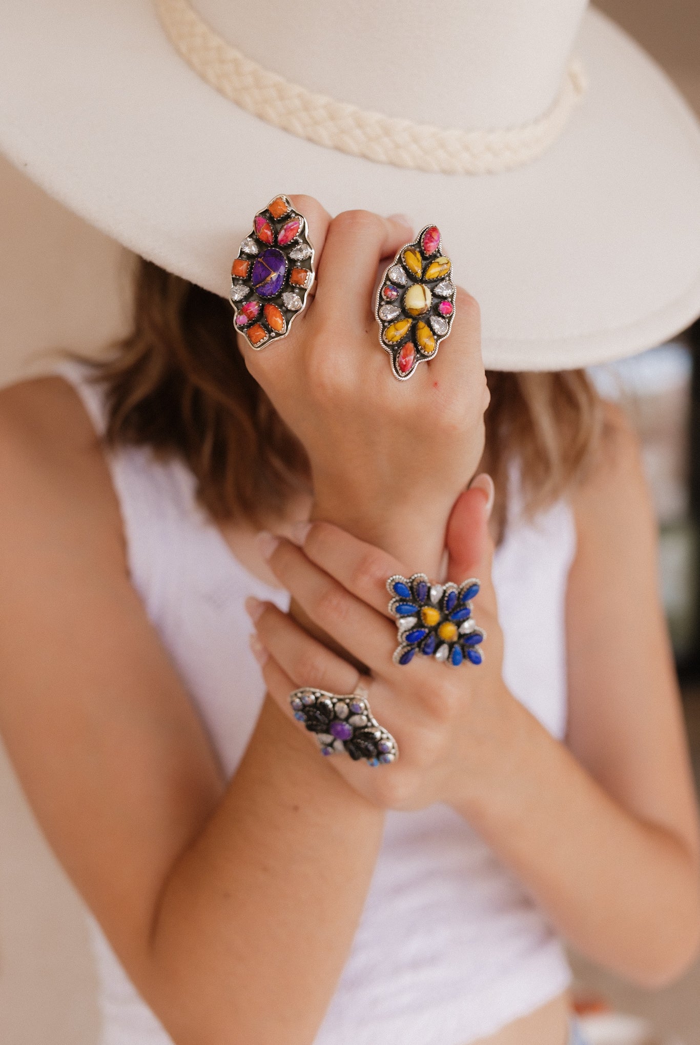 Dahlia's Ring Clusters-Rings-Krush Kandy, Women's Online Fashion Boutique Located in Phoenix, Arizona (Scottsdale Area)