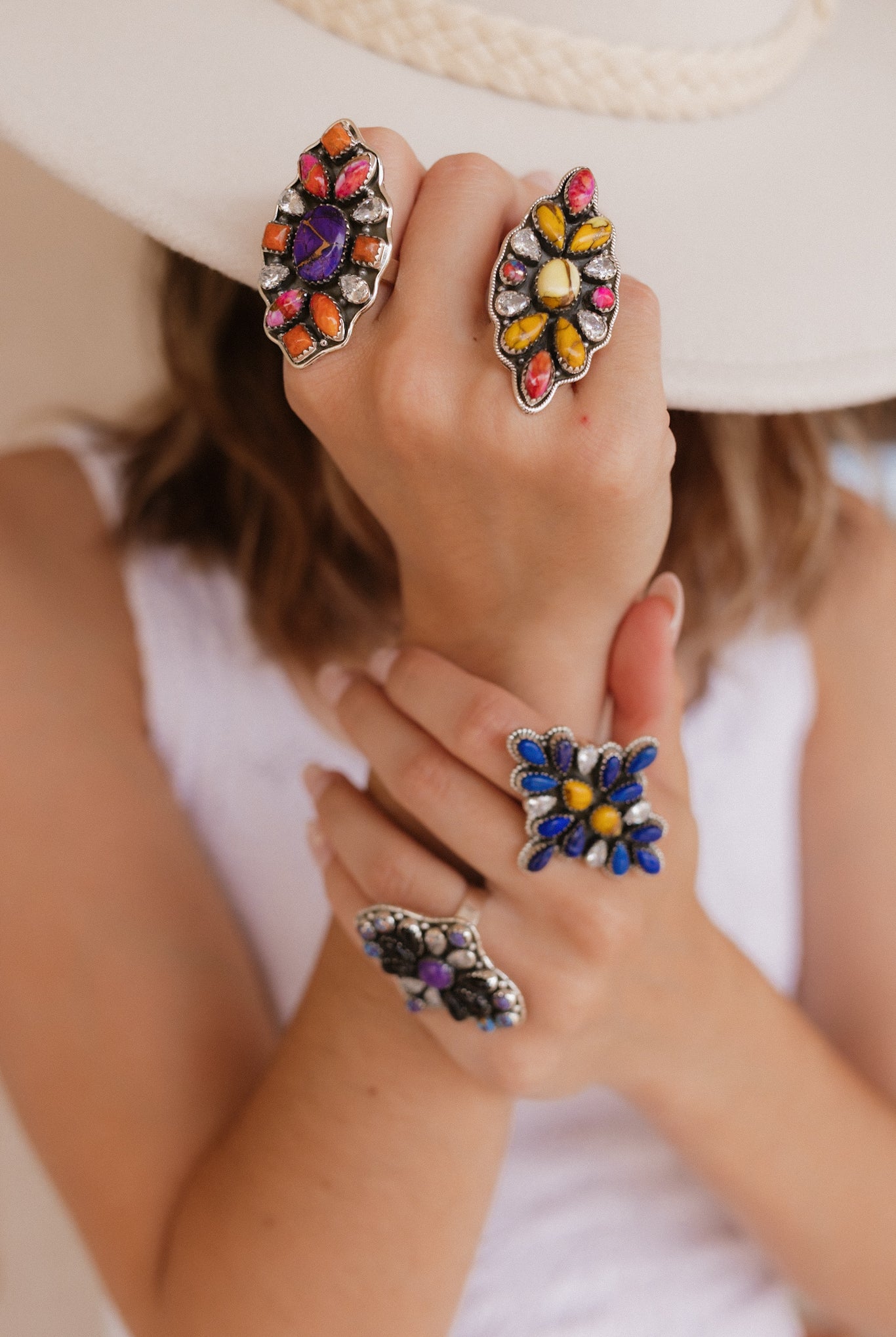 Dahlia's Ring Clusters-Rings-Krush Kandy, Women's Online Fashion Boutique Located in Phoenix, Arizona (Scottsdale Area)