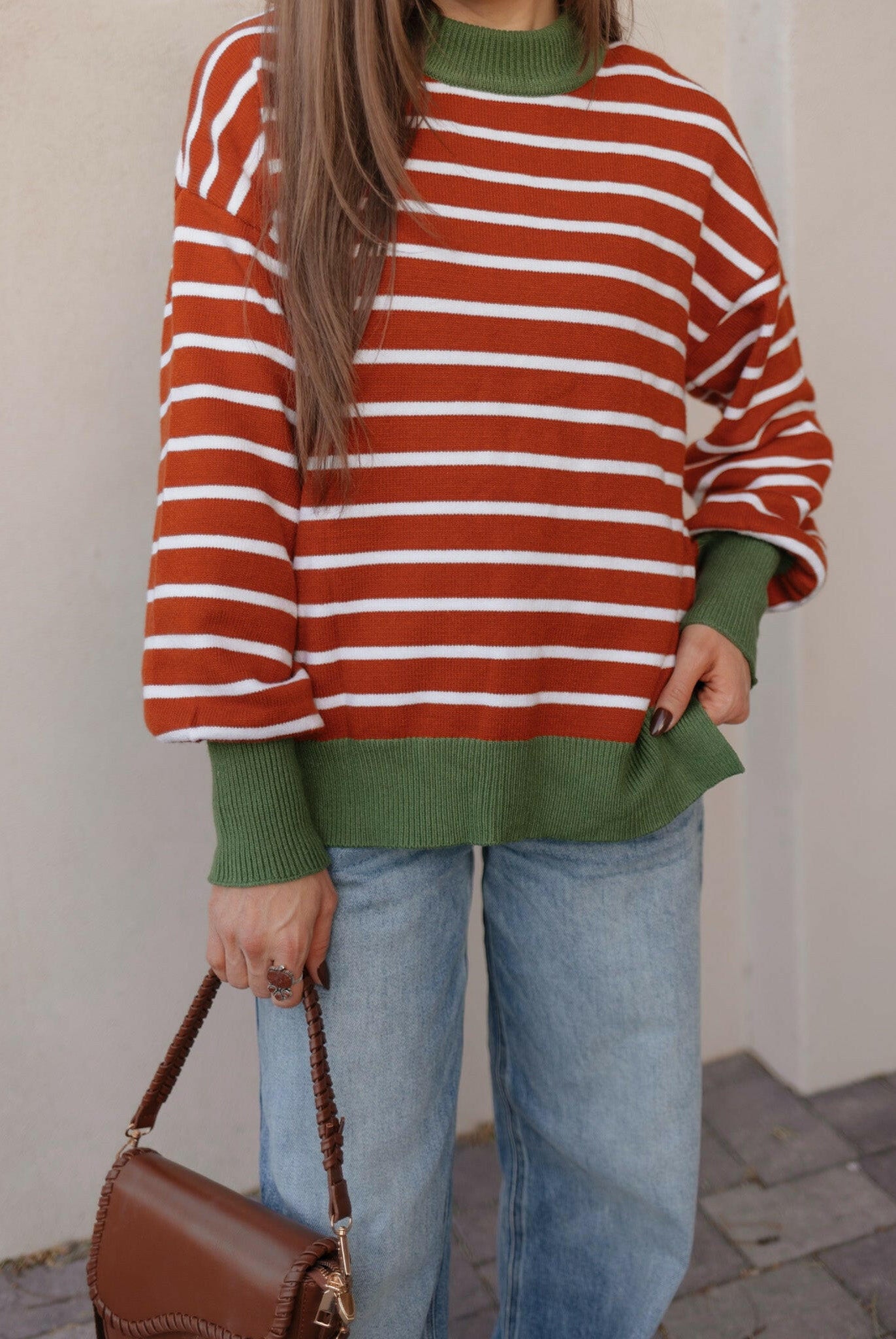 Krushed It Luxe Contrasting Striped Sweater-Sweaters-Krush Kandy, Women's Online Fashion Boutique Located in Phoenix, Arizona (Scottsdale Area)