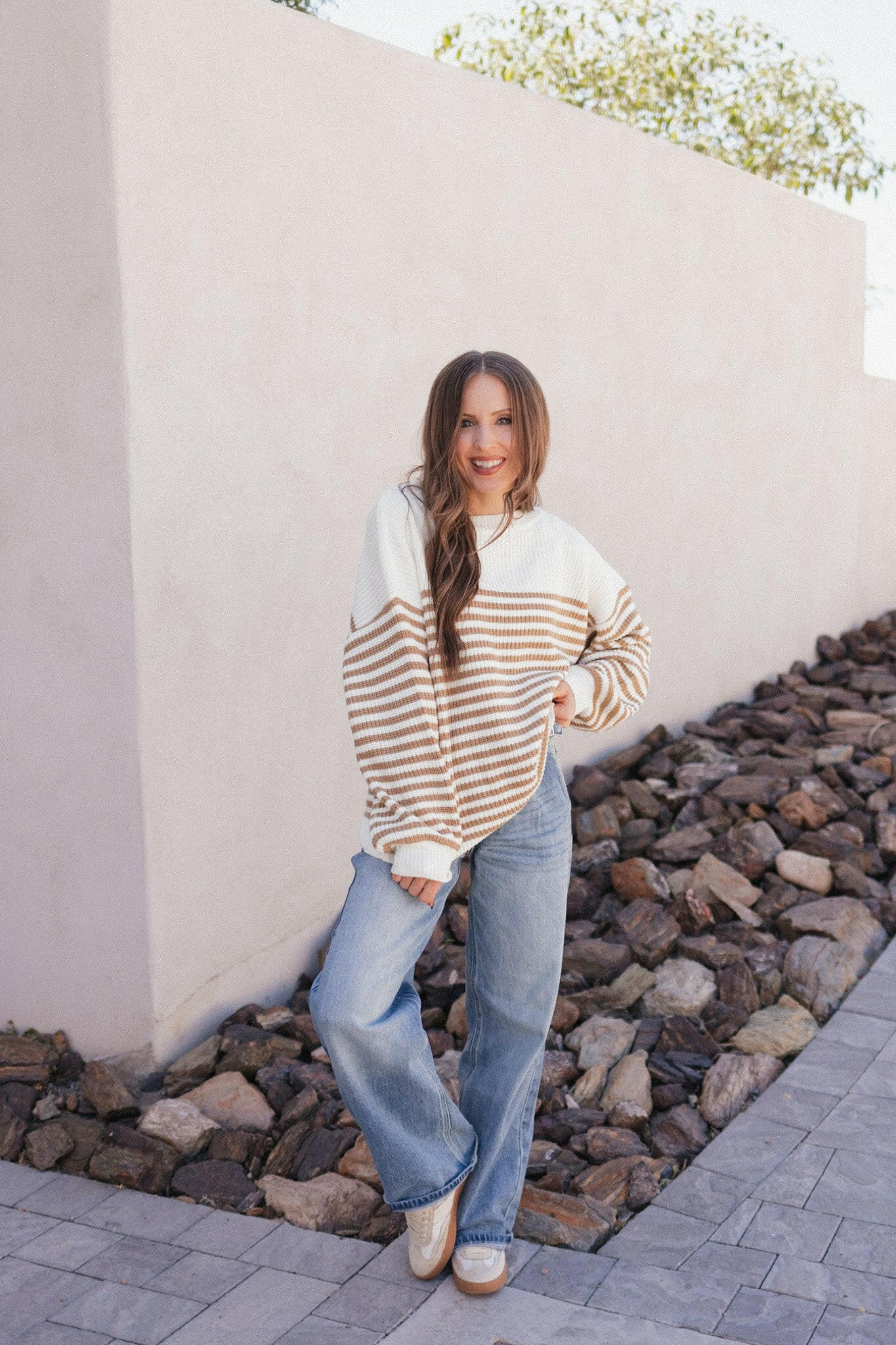 Comfy Chic Oversized Stripe Sweater-Sweaters-Krush Kandy, Women's Online Fashion Boutique Located in Phoenix, Arizona (Scottsdale Area)