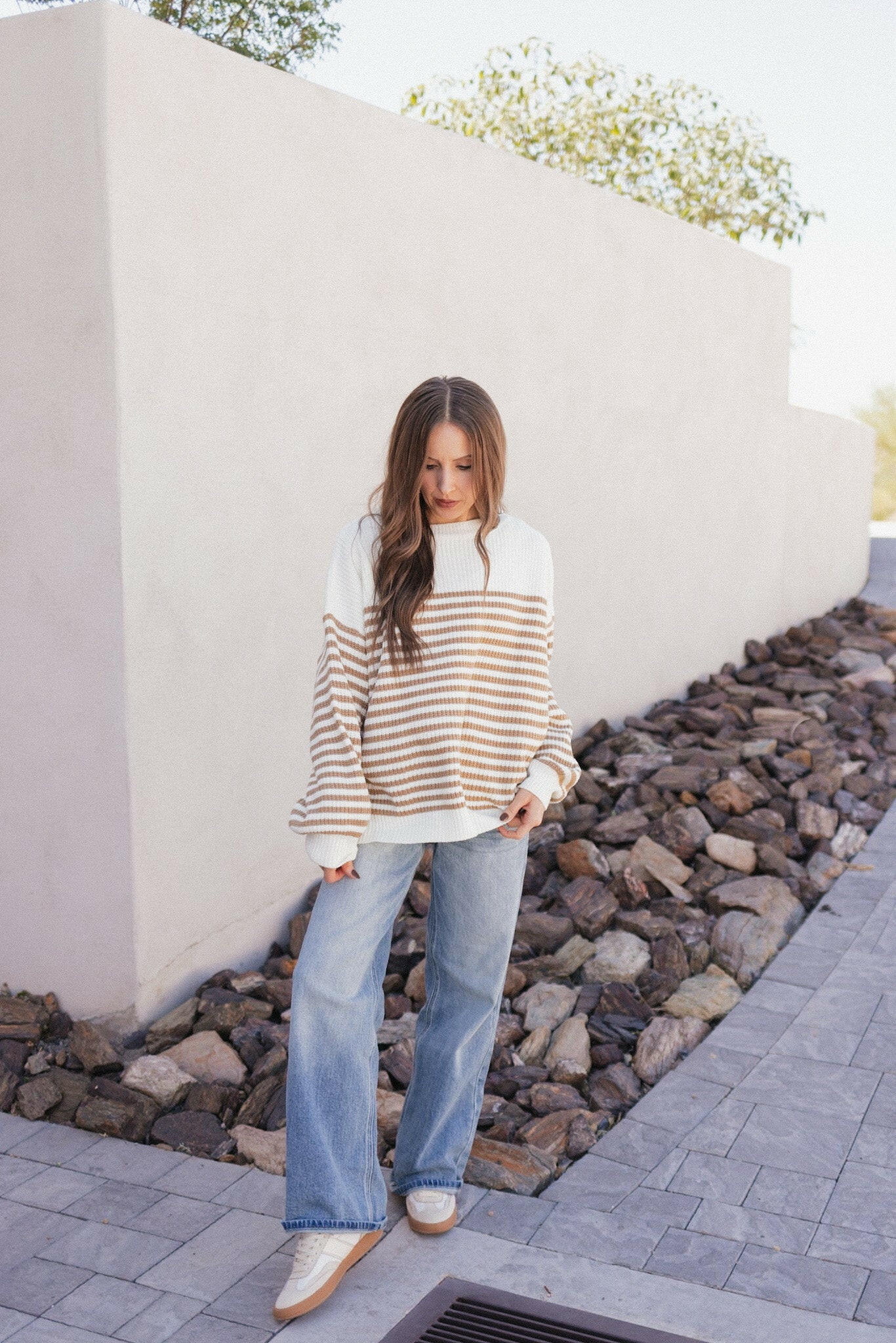 Comfy Chic Oversized Stripe Sweater-Sweaters-Krush Kandy, Women's Online Fashion Boutique Located in Phoenix, Arizona (Scottsdale Area)