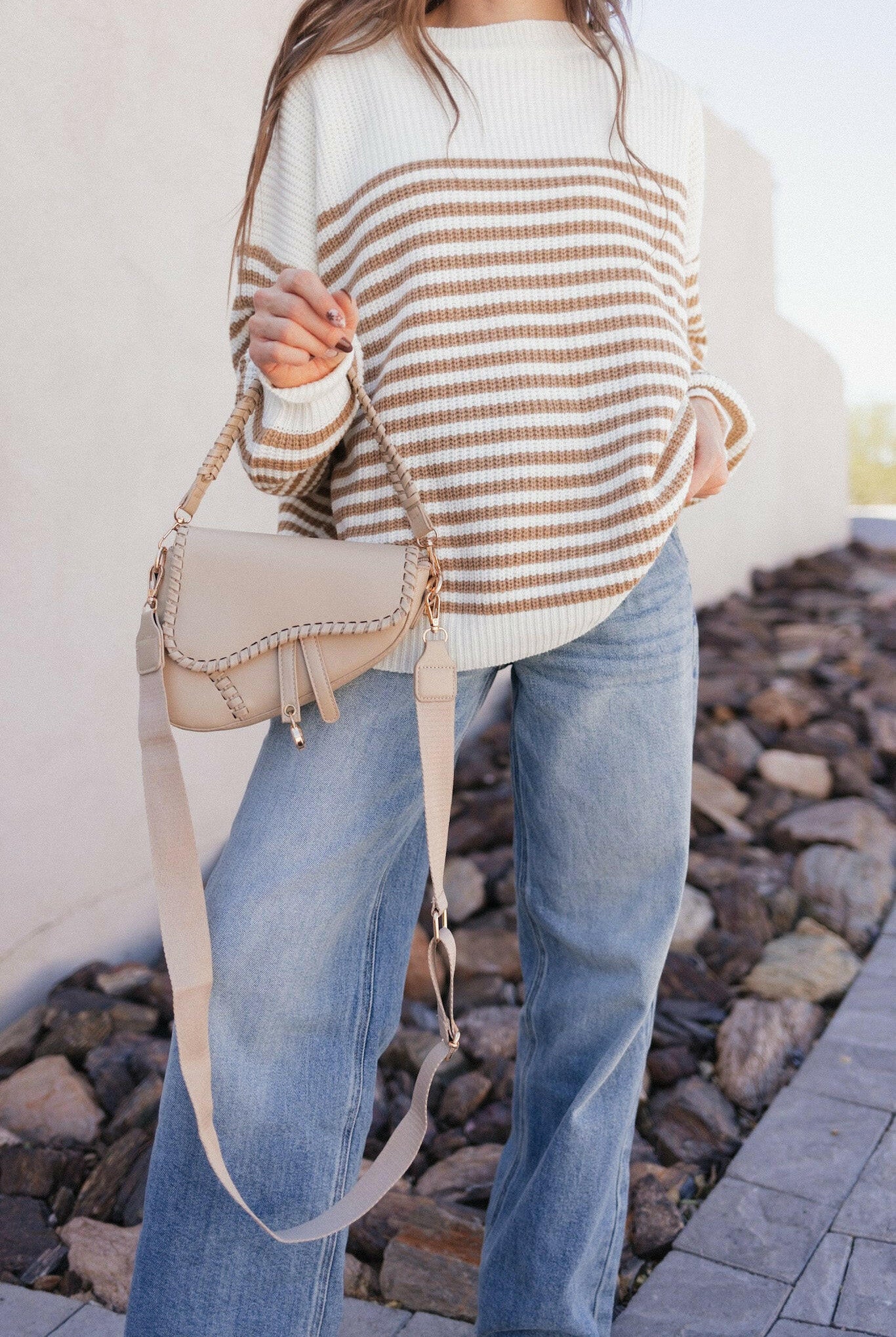 Comfy Chic Oversized Stripe Sweater-Sweaters-Krush Kandy, Women's Online Fashion Boutique Located in Phoenix, Arizona (Scottsdale Area)