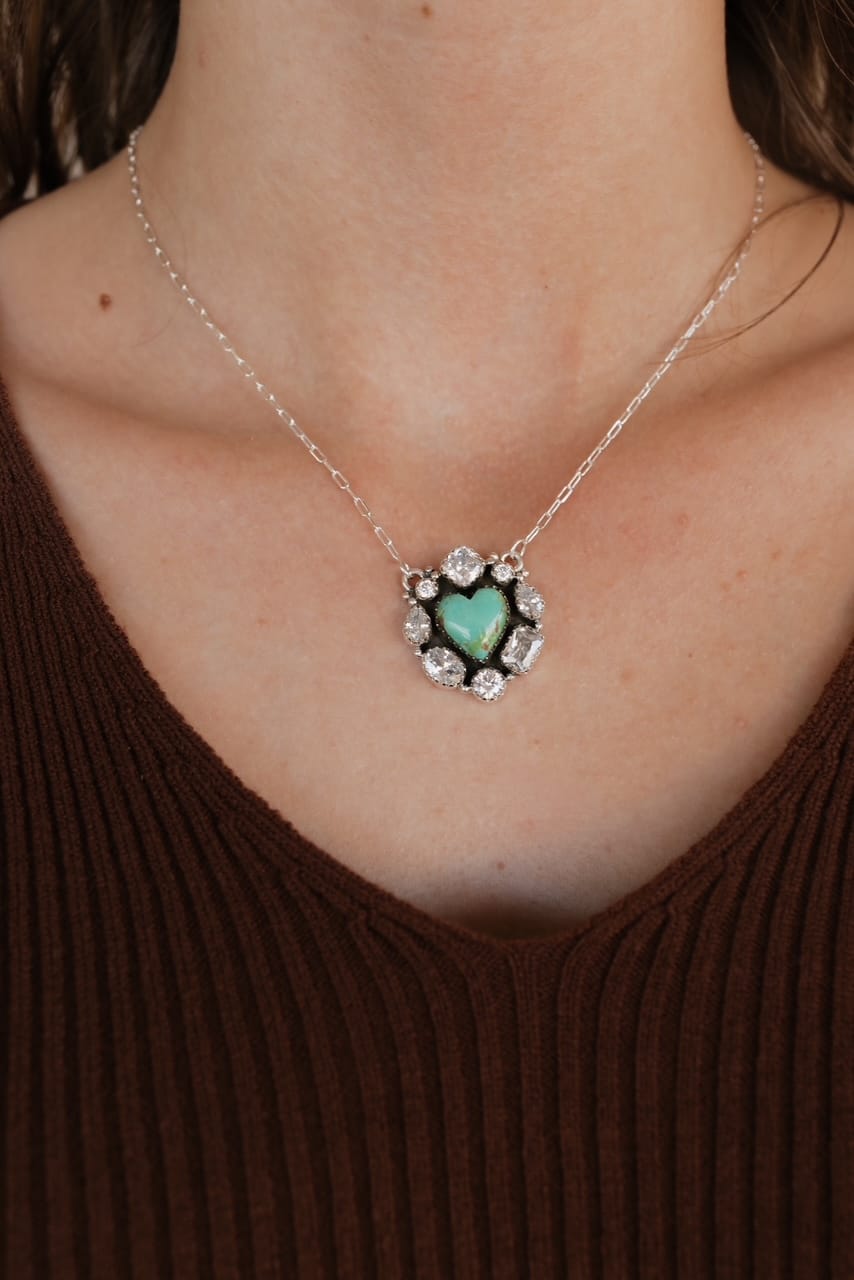 Blinging Heart Necklace sno 31-Necklaces-Krush Kandy, Women's Online Fashion Boutique Located in Phoenix, Arizona (Scottsdale Area)