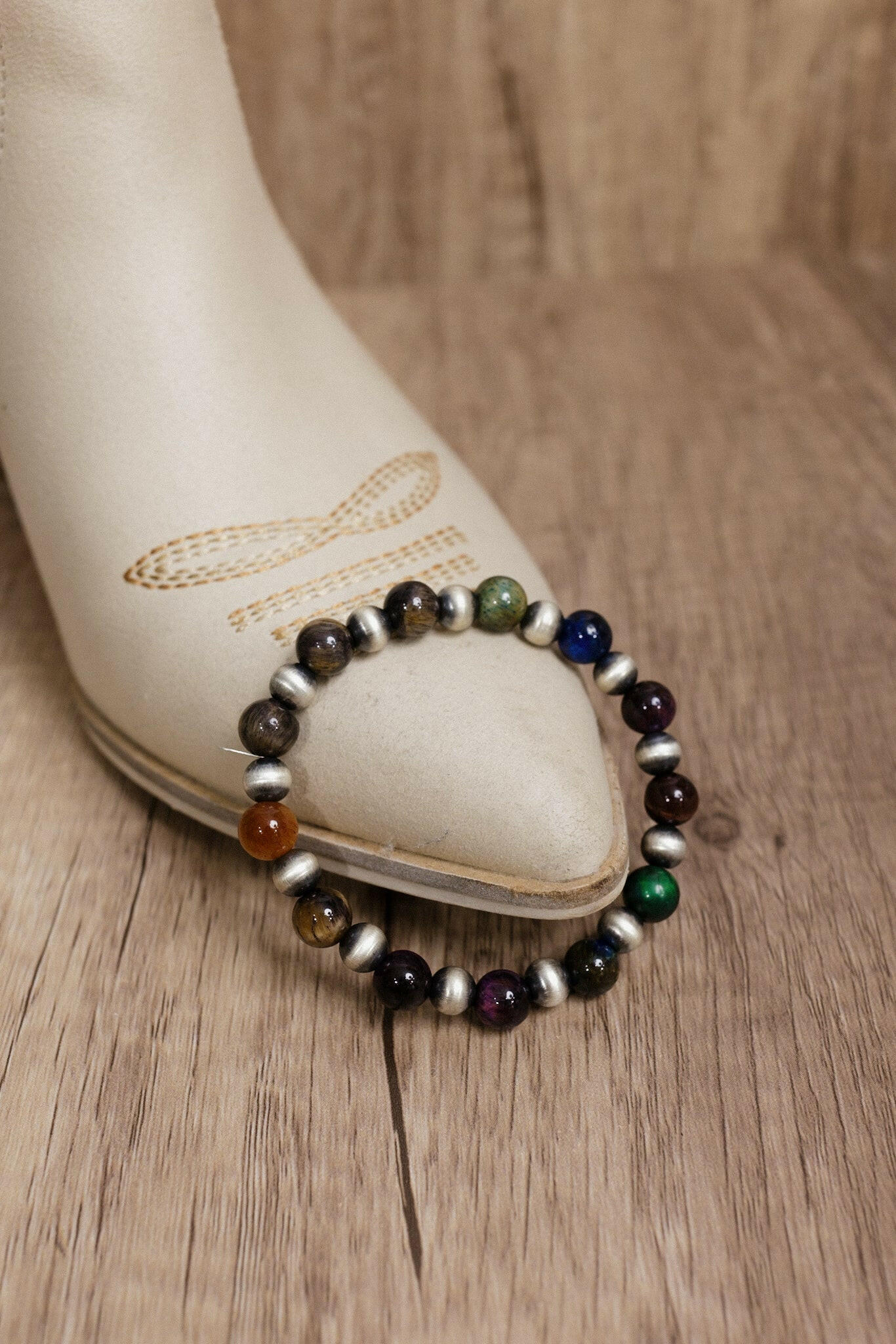 Multi Tigers Eye Beaded Stretch Bracelet-Bracelets-Krush Kandy, Women's Online Fashion Boutique Located in Phoenix, Arizona (Scottsdale Area)