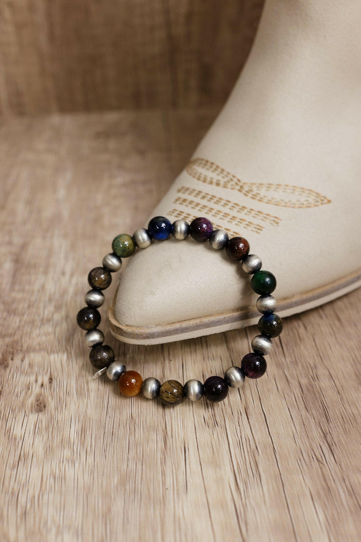 Multi Tigers Eye Beaded Stretch Bracelet-Bracelets-Krush Kandy, Women's Online Fashion Boutique Located in Phoenix, Arizona (Scottsdale Area)