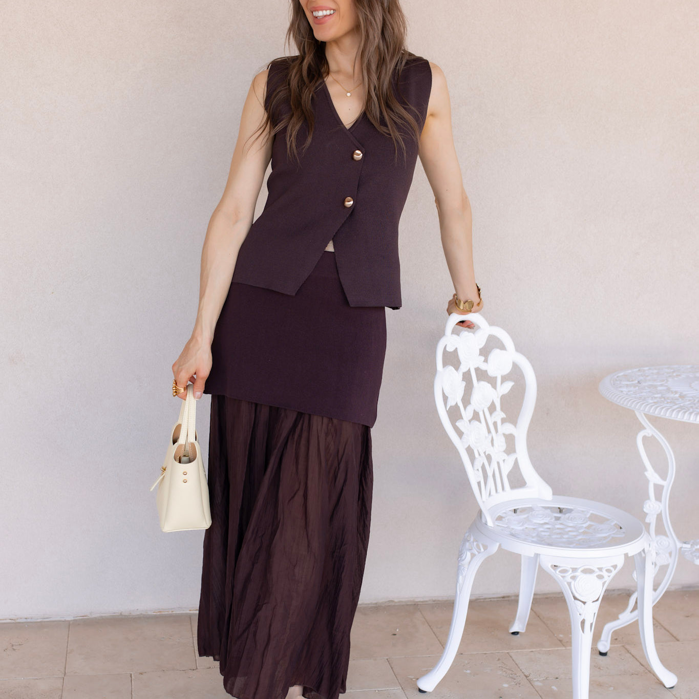 The Pretty Little Vest & Pleated Midi Skirt Set | 4 Colors