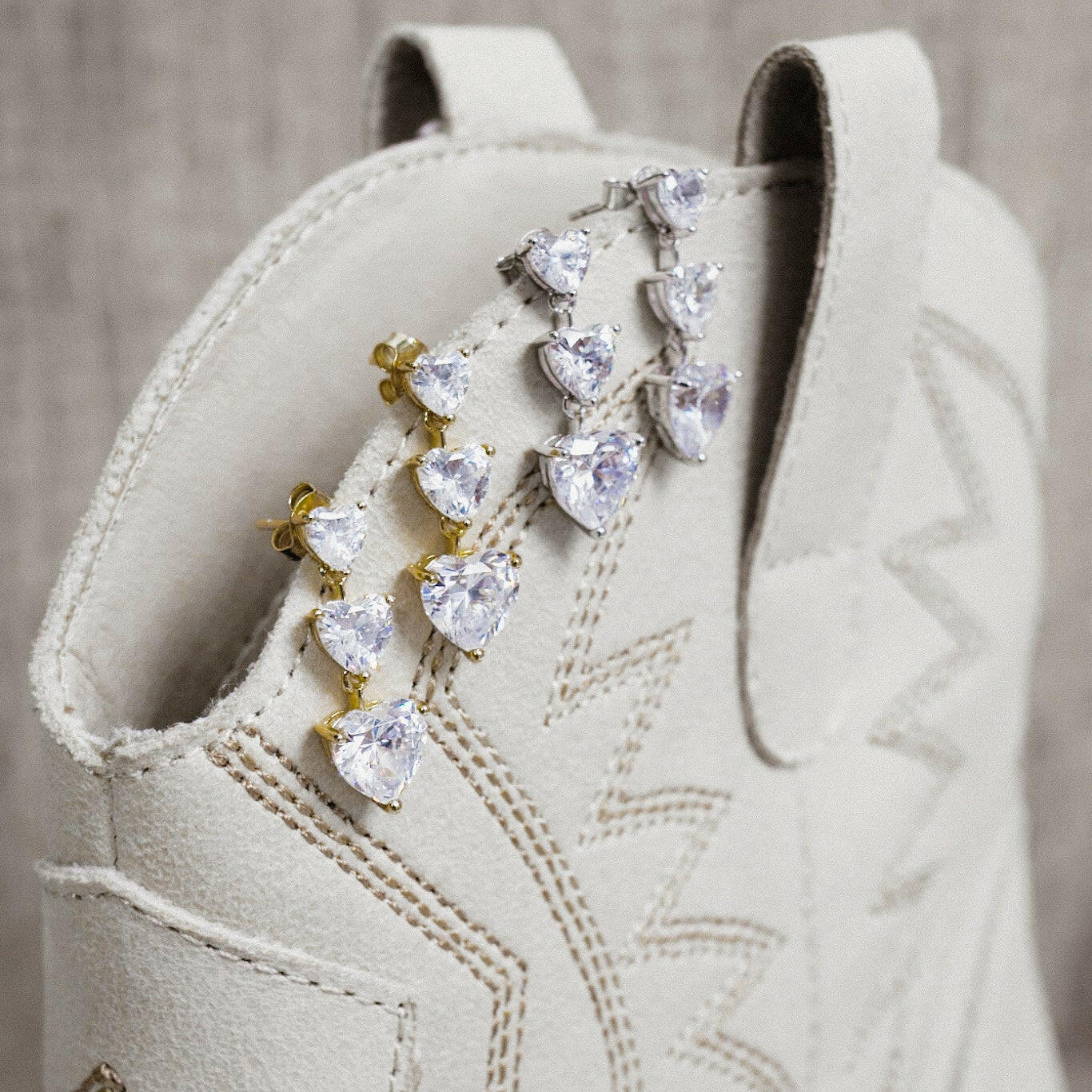 Crystal Heart Drop Earrings-Stud Earrings-Krush Kandy, Women's Online Fashion Boutique Located in Phoenix, Arizona (Scottsdale Area)