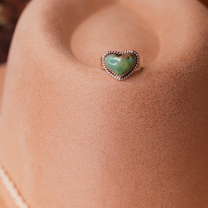 Solid Band Heart Single Stone Ring-Statement Rings-Krush Kandy, Women's Online Fashion Boutique Located in Phoenix, Arizona (Scottsdale Area)