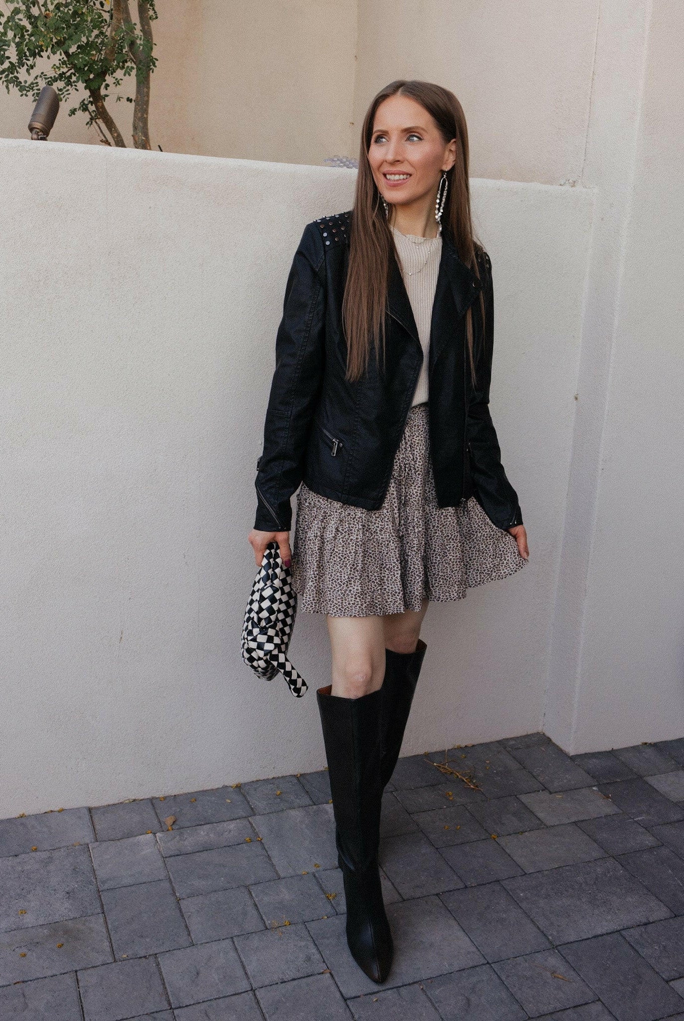 Coalition LA Studded Classic Moto Faux Leather Jacket-Jackets-Krush Kandy, Women's Online Fashion Boutique Located in Phoenix, Arizona (Scottsdale Area)