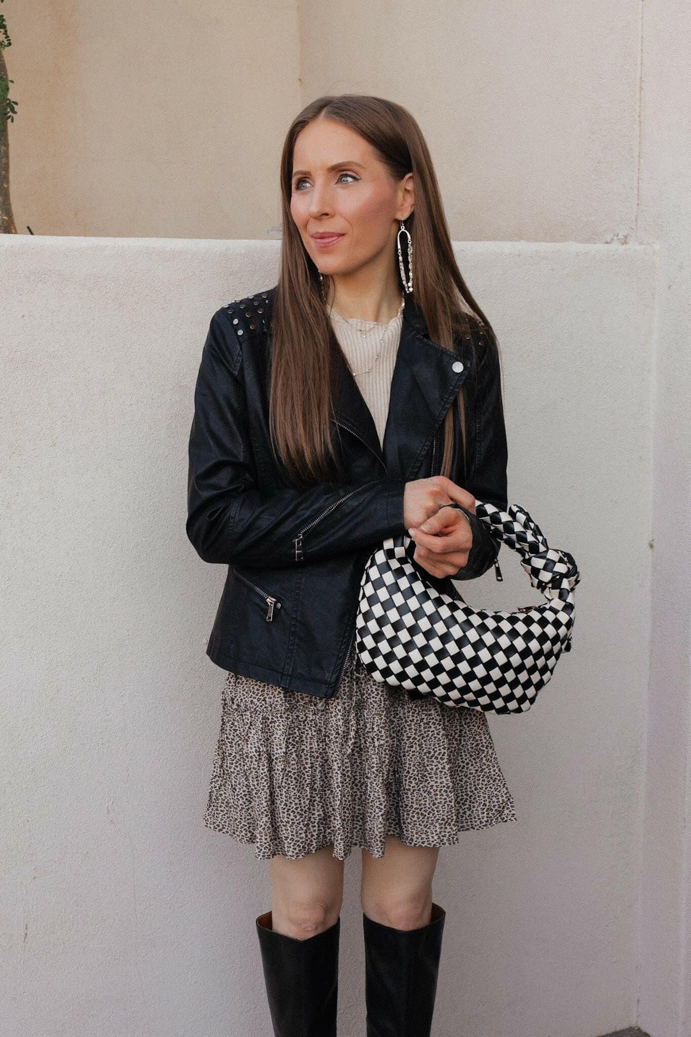 Coalition LA Studded Classic Moto Faux Leather Jacket-Jackets-Krush Kandy, Women's Online Fashion Boutique Located in Phoenix, Arizona (Scottsdale Area)