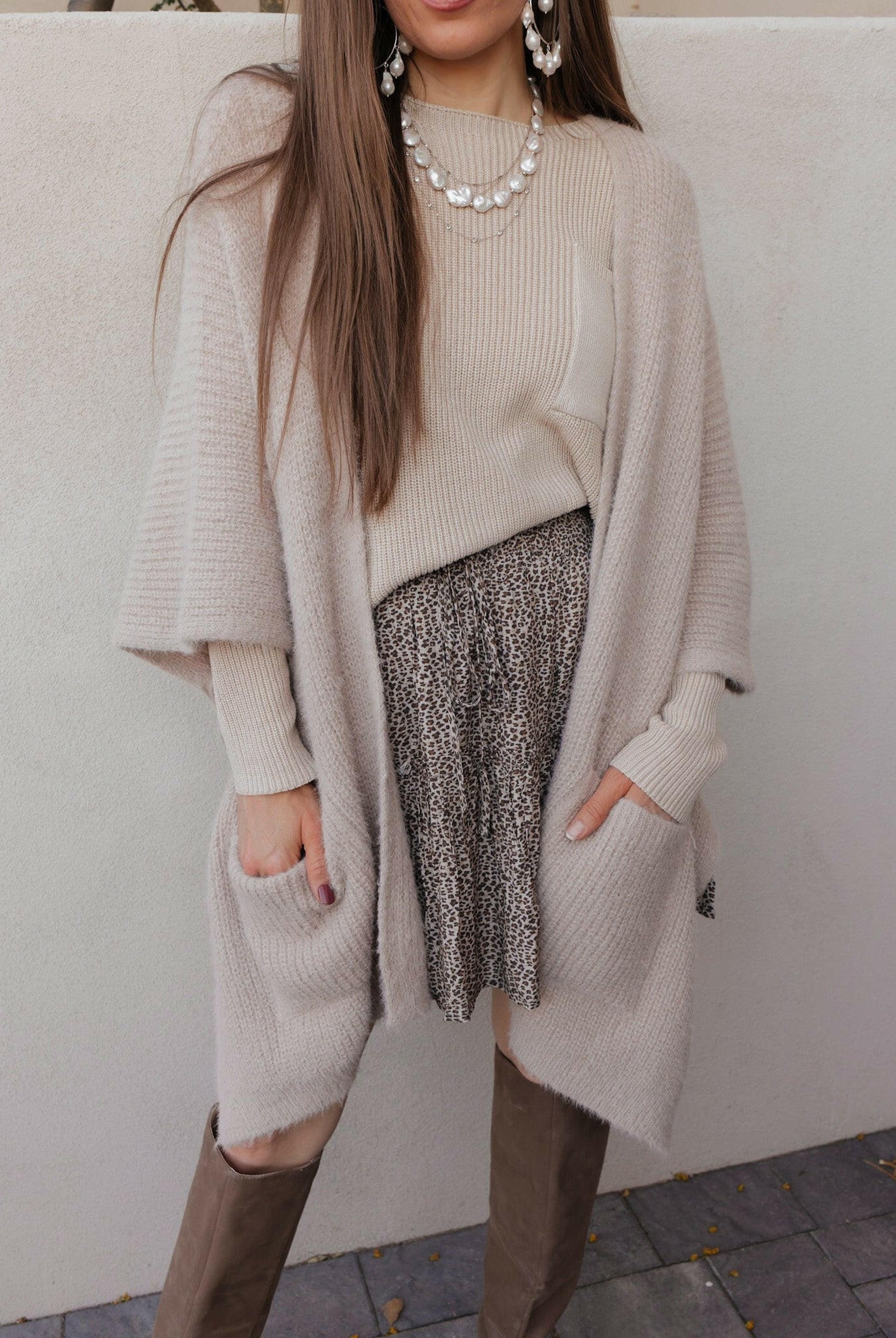 Boucle Cozy Ruana w/ Pockets-Cardigans-Krush Kandy, Women's Online Fashion Boutique Located in Phoenix, Arizona (Scottsdale Area)