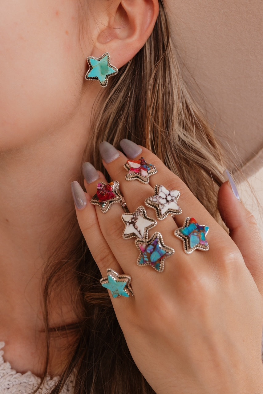 Jumbo Star Slab Stud Earrings-Stud Earrings-Krush Kandy, Women's Online Fashion Boutique Located in Phoenix, Arizona (Scottsdale Area)