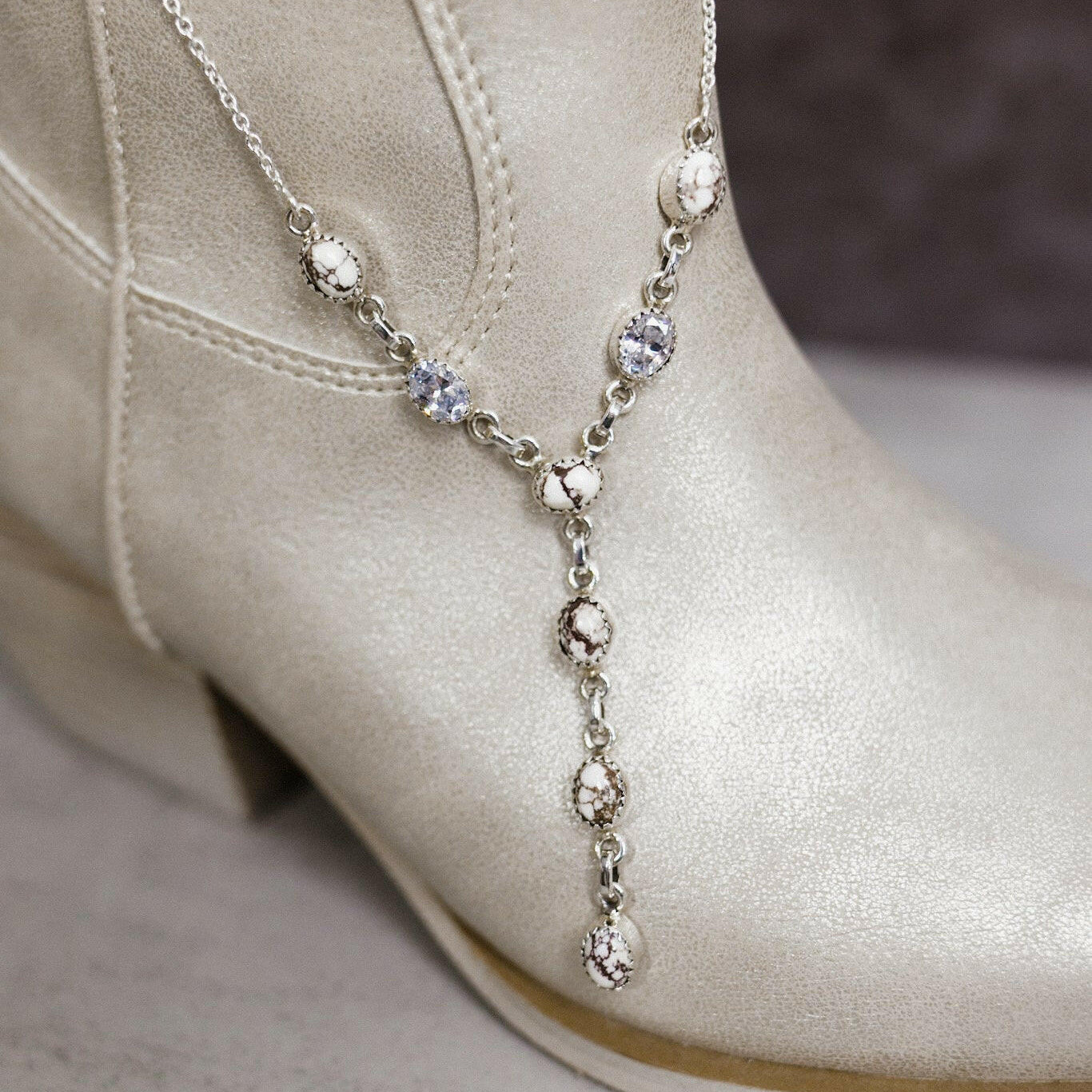 Krystal Krushed Stone Lariat Necklace-Chain Necklaces-Krush Kandy, Women's Online Fashion Boutique Located in Phoenix, Arizona (Scottsdale Area)