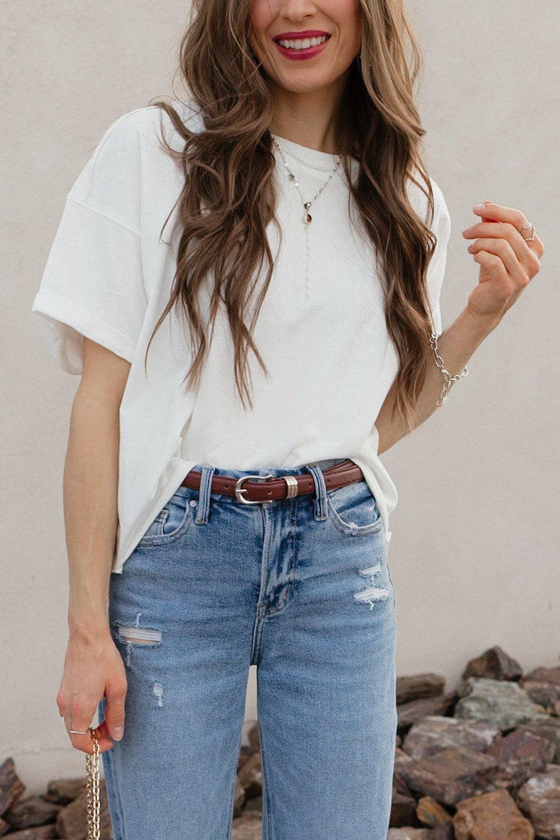 French Box Terry Tee-Short Sleeve Tops-Krush Kandy, Women's Online Fashion Boutique Located in Phoenix, Arizona (Scottsdale Area)