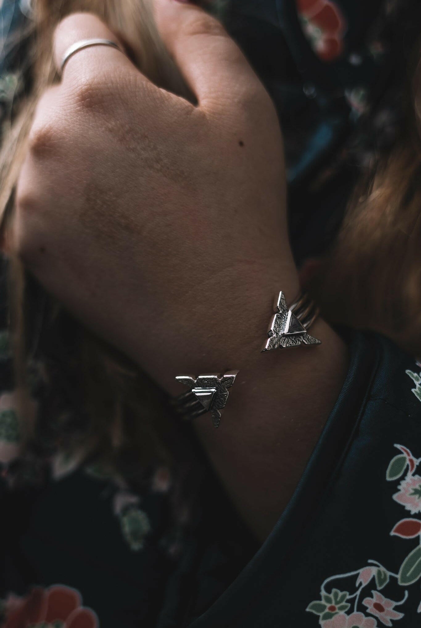 Double Arrow Stone Cuff-Chain Bracelets-Krush Kandy, Women's Online Fashion Boutique Located in Phoenix, Arizona (Scottsdale Area)