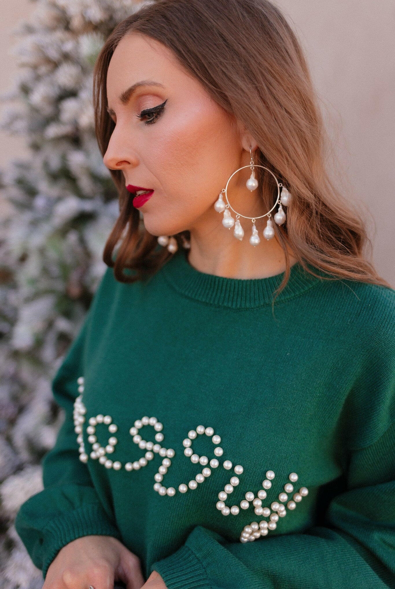 Pearl Cluster Hoop Earrings PREORDER-Stud Earrings-Krush Kandy, Women's Online Fashion Boutique Located in Phoenix, Arizona (Scottsdale Area)